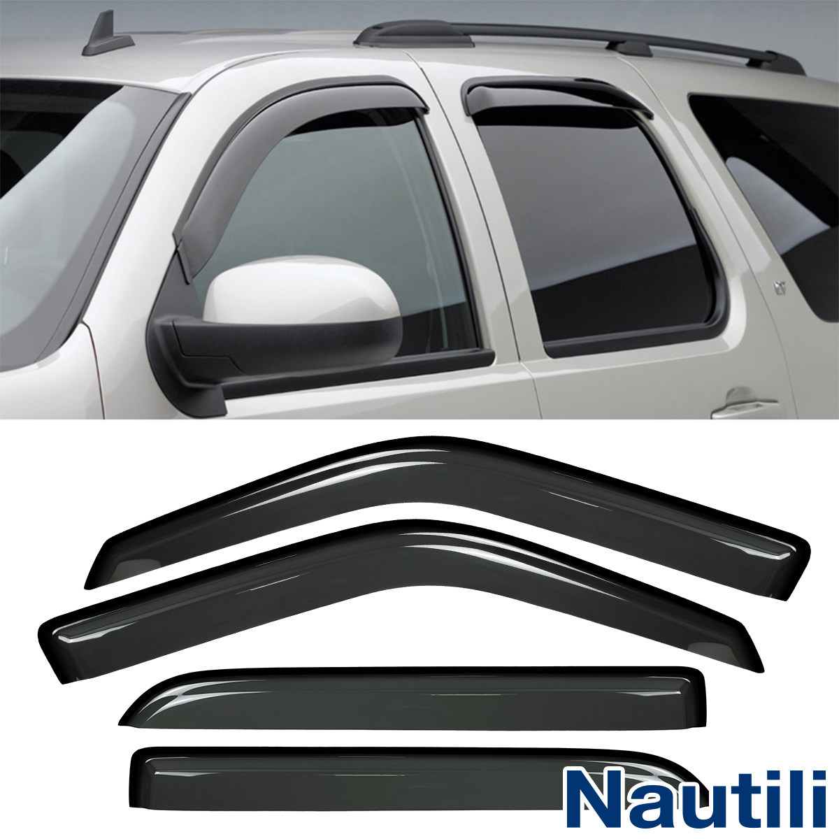 In-Channel Sun Rain Window Visors+Moonroof Roof Guard 97-17 Expedition//Navigator
