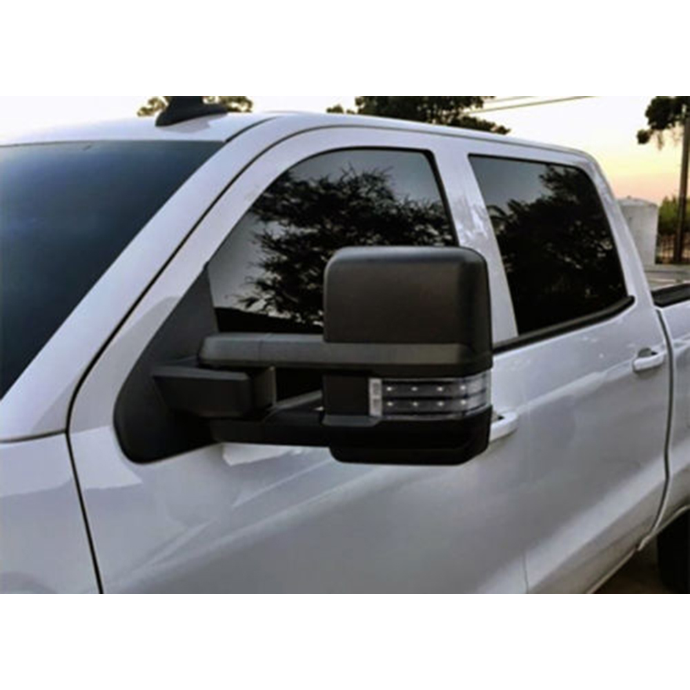 2x Power Heated Backup+Smoke LED Turn Base Tow Mirror For 03-06