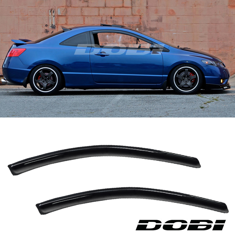 2pcs Sun Rain Guard Vent Shade Window Visor Fit 06 11 Civic 2 Door