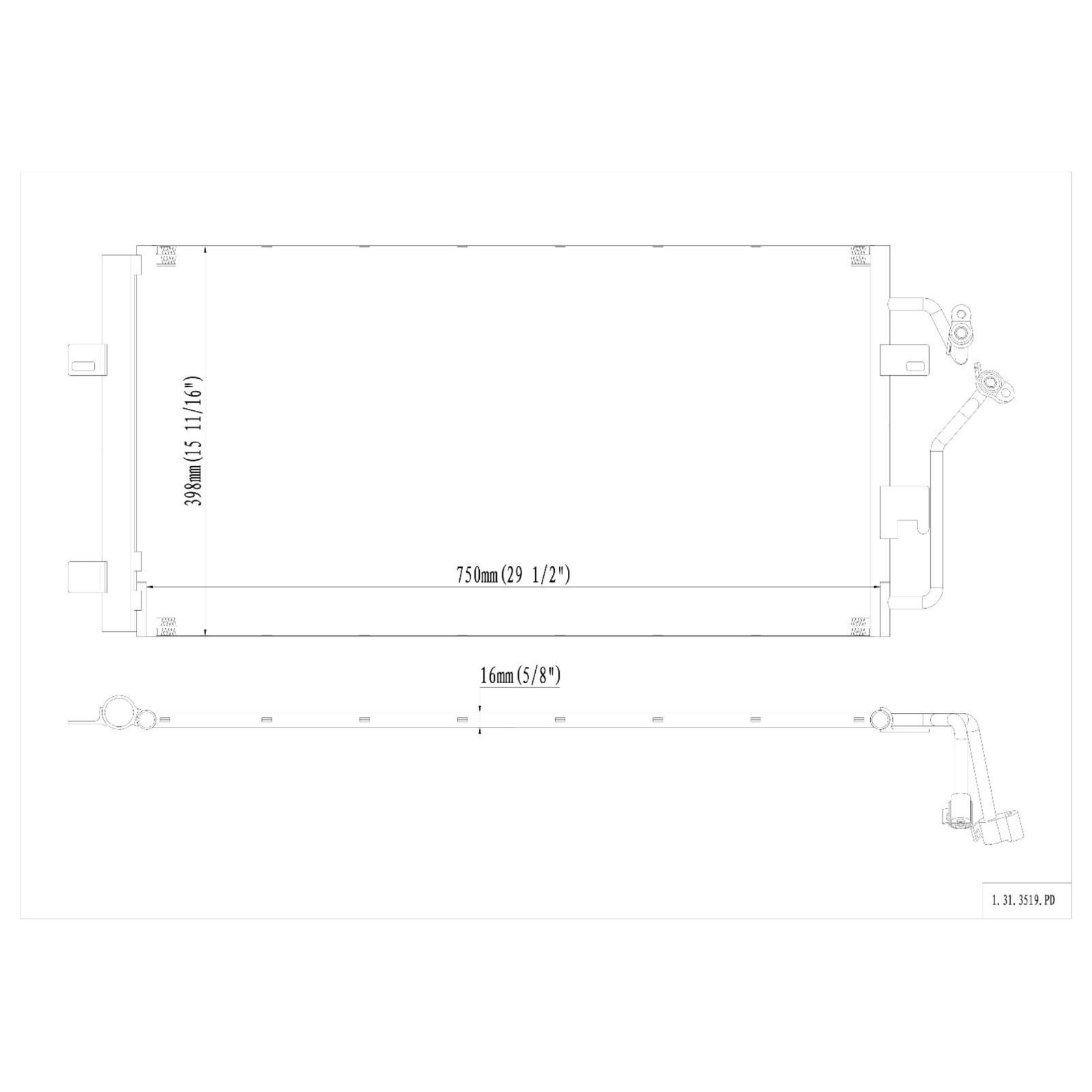 All Aluminum Condenser 1 Row For Buick Lucerne Cadillac