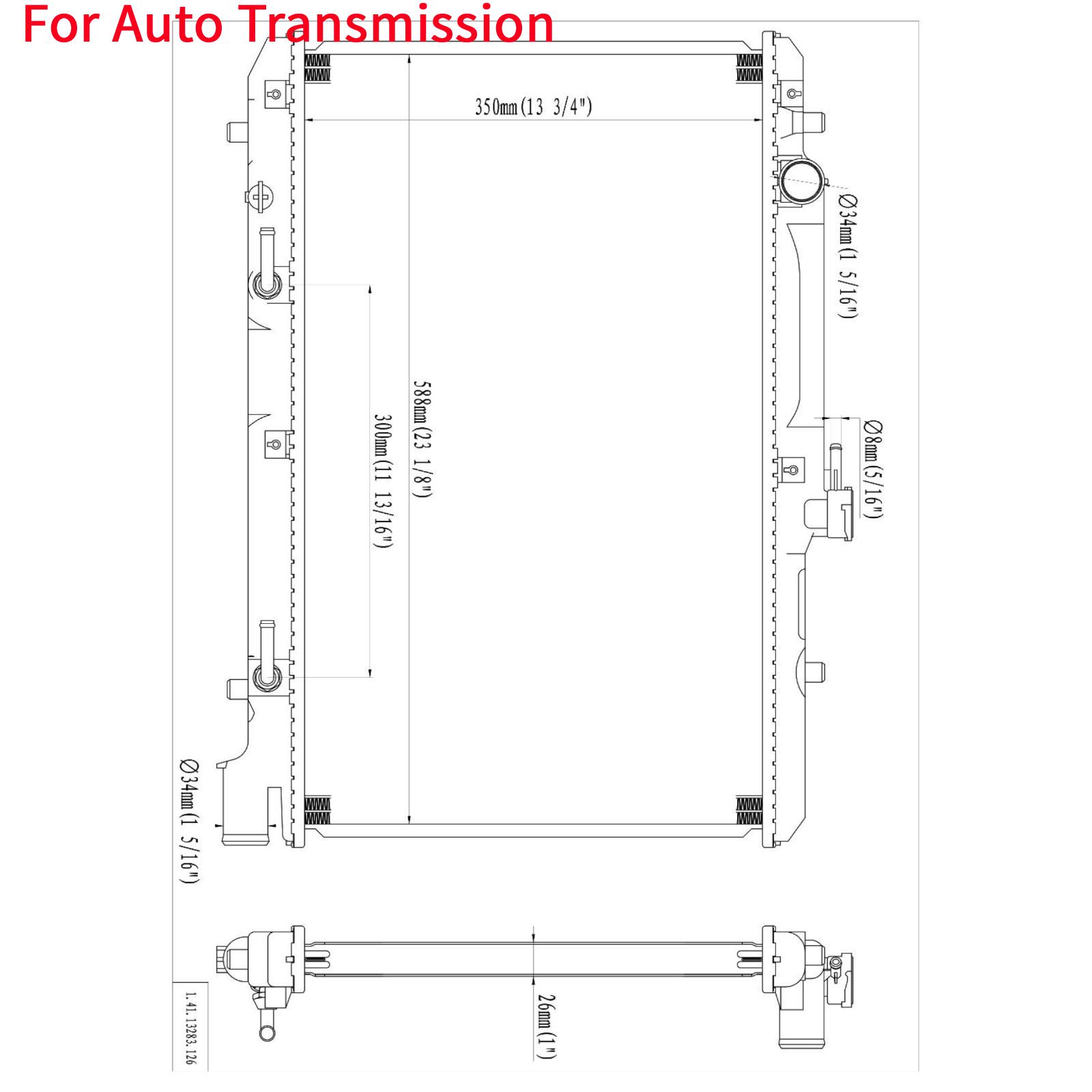 Automatic At Aluminum  Plastic Radiator 1 Row For 1999