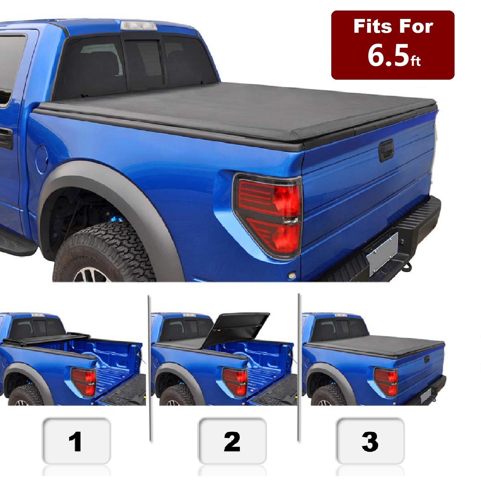 6.5'/78.8" Soft TriFold Truck Bed For 200414 F150 0608 Mark LT
