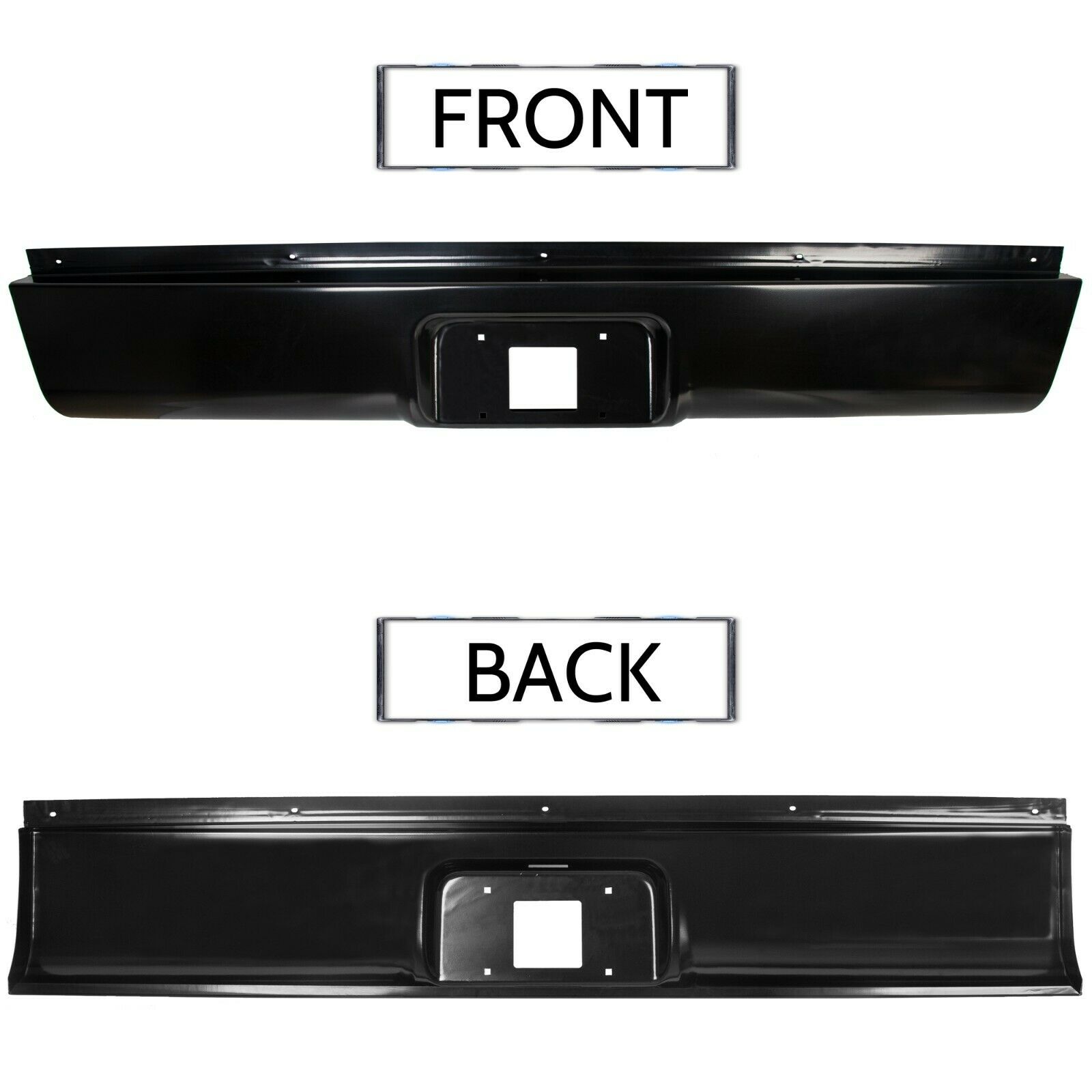 Rear Steel Bumper Roll Pan For Sierra Silverado Fleetside_voghion.com