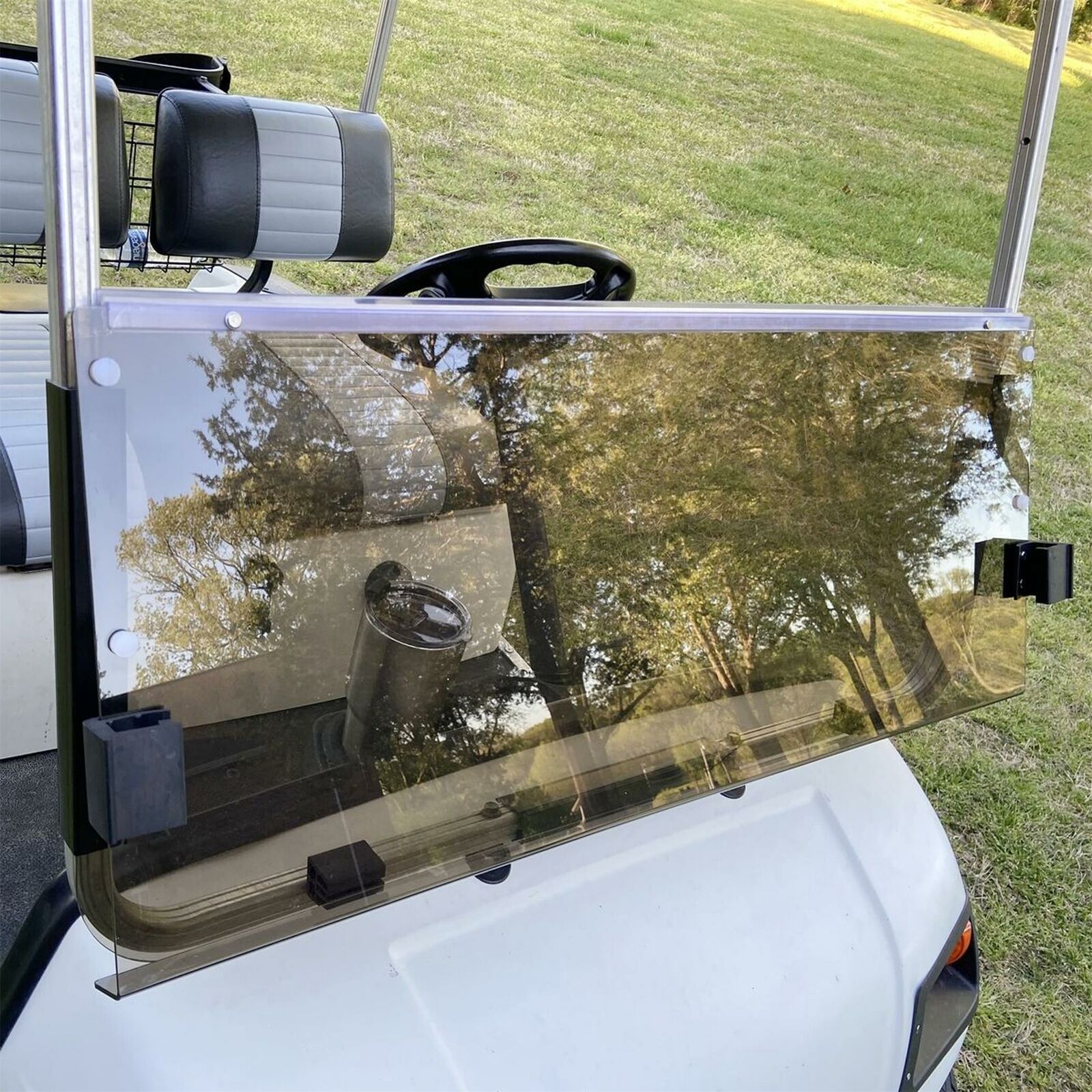 Smoke/Tinted Folding Windshield For Yamaha Golf Cart Part_voghion.com