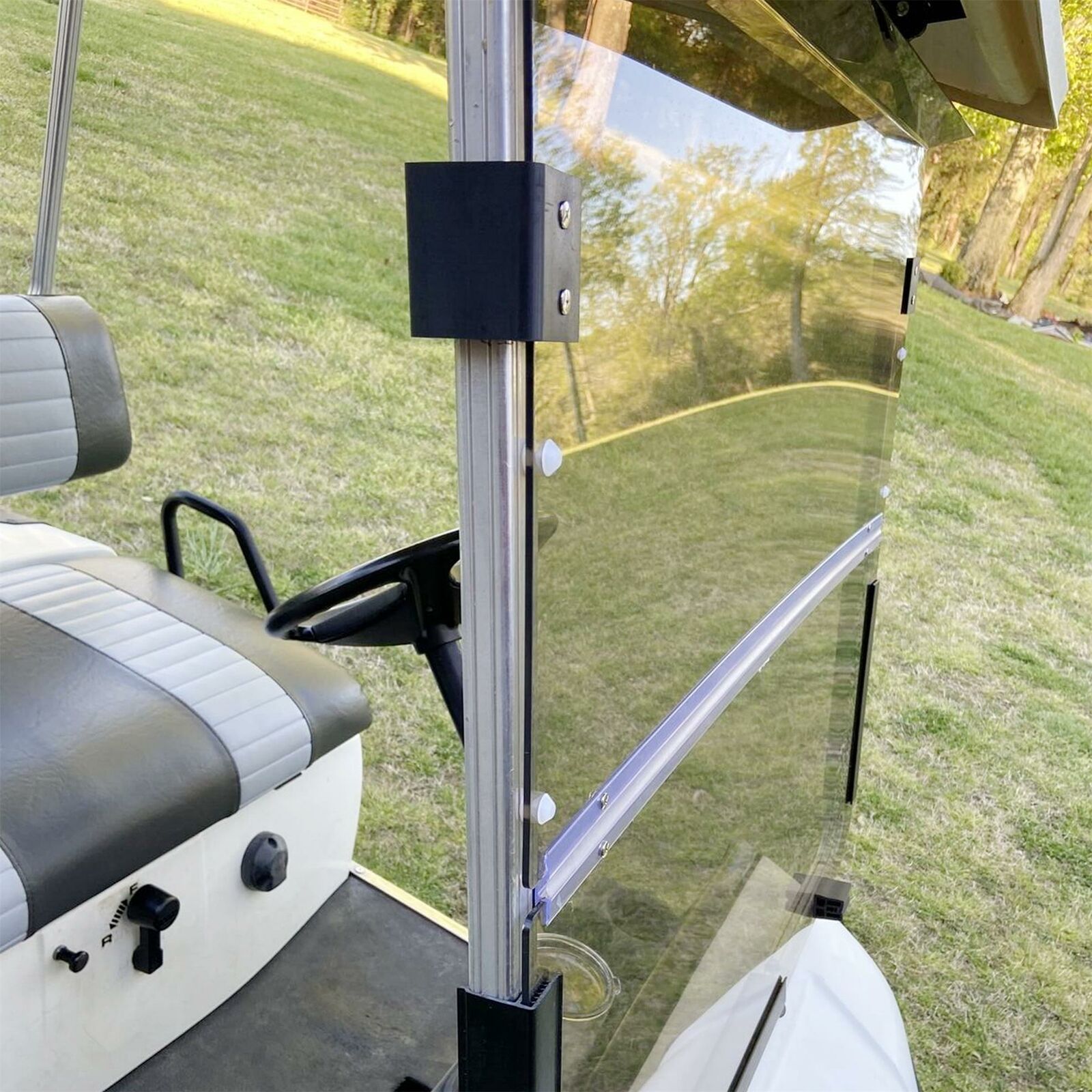 Smoke/Tinted Folding Windshield For Yamaha Golf Cart Part_voghion.com