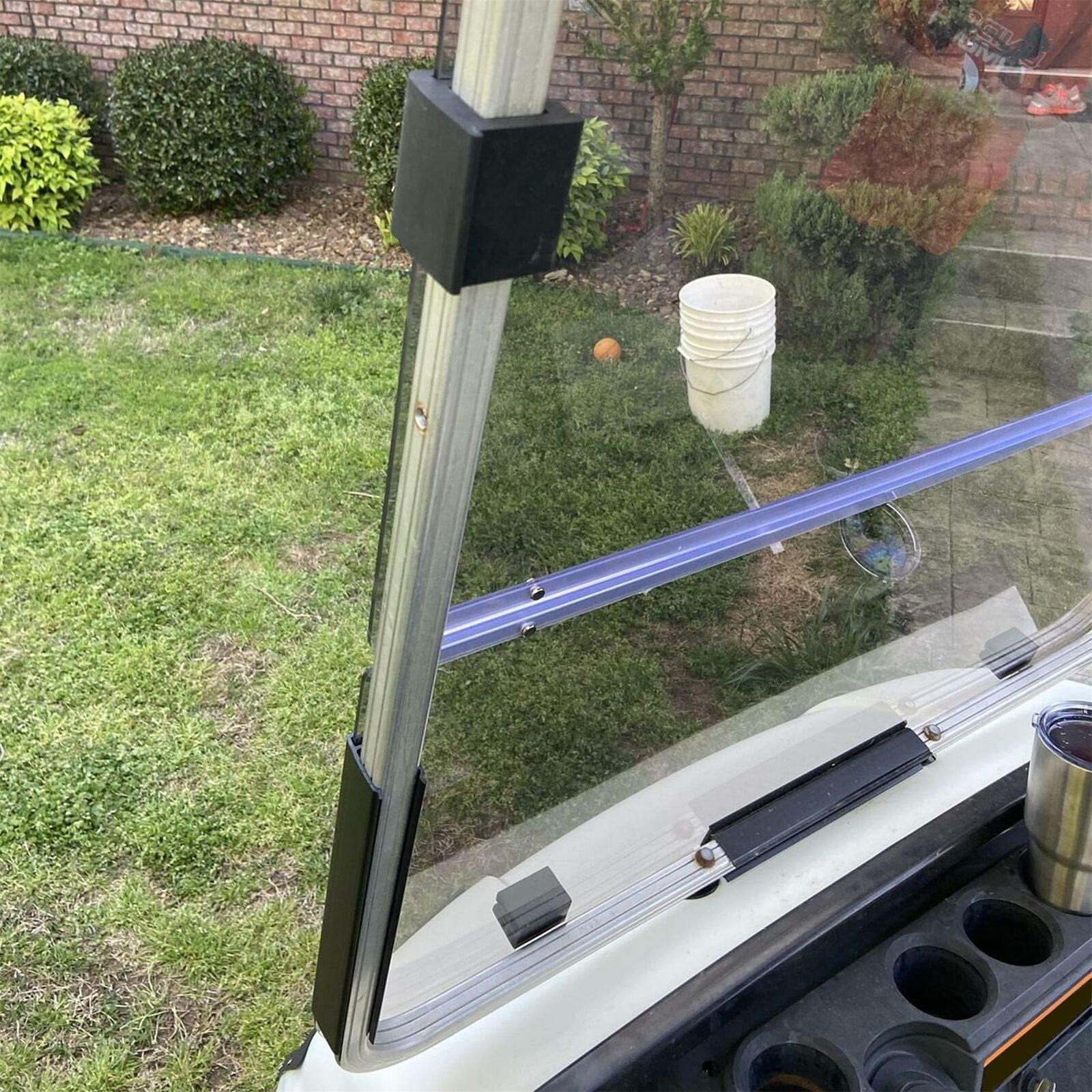 Smoke/Tinted Folding Windshield For Yamaha Golf Cart Part_voghion.com