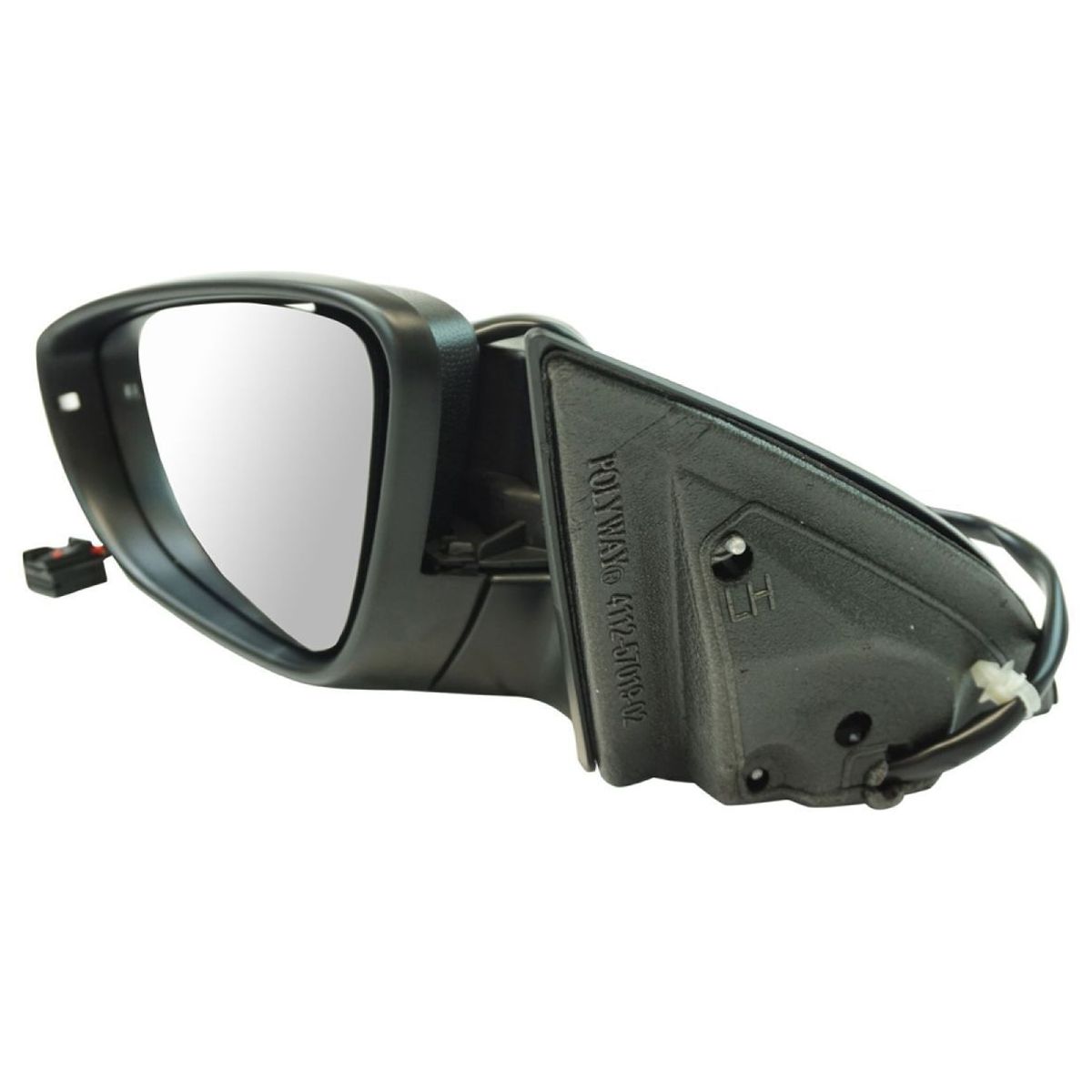 For CC Passat Exterior Power Mirror Heated Signal Puddle Light Black Smooth_voghion.com