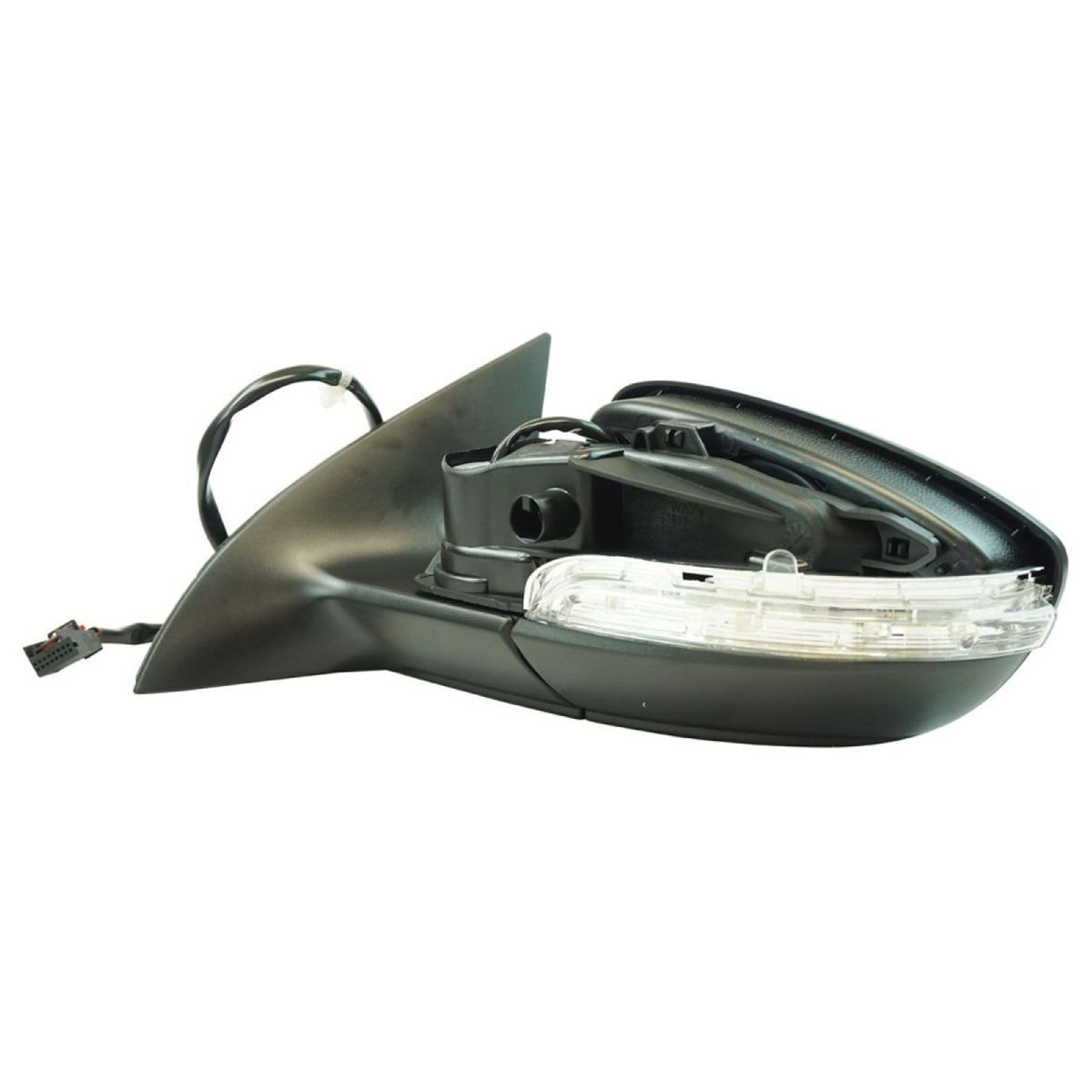 For CC Passat Exterior Power Mirror Heated Signal Puddle Light Black Smooth_voghion.com