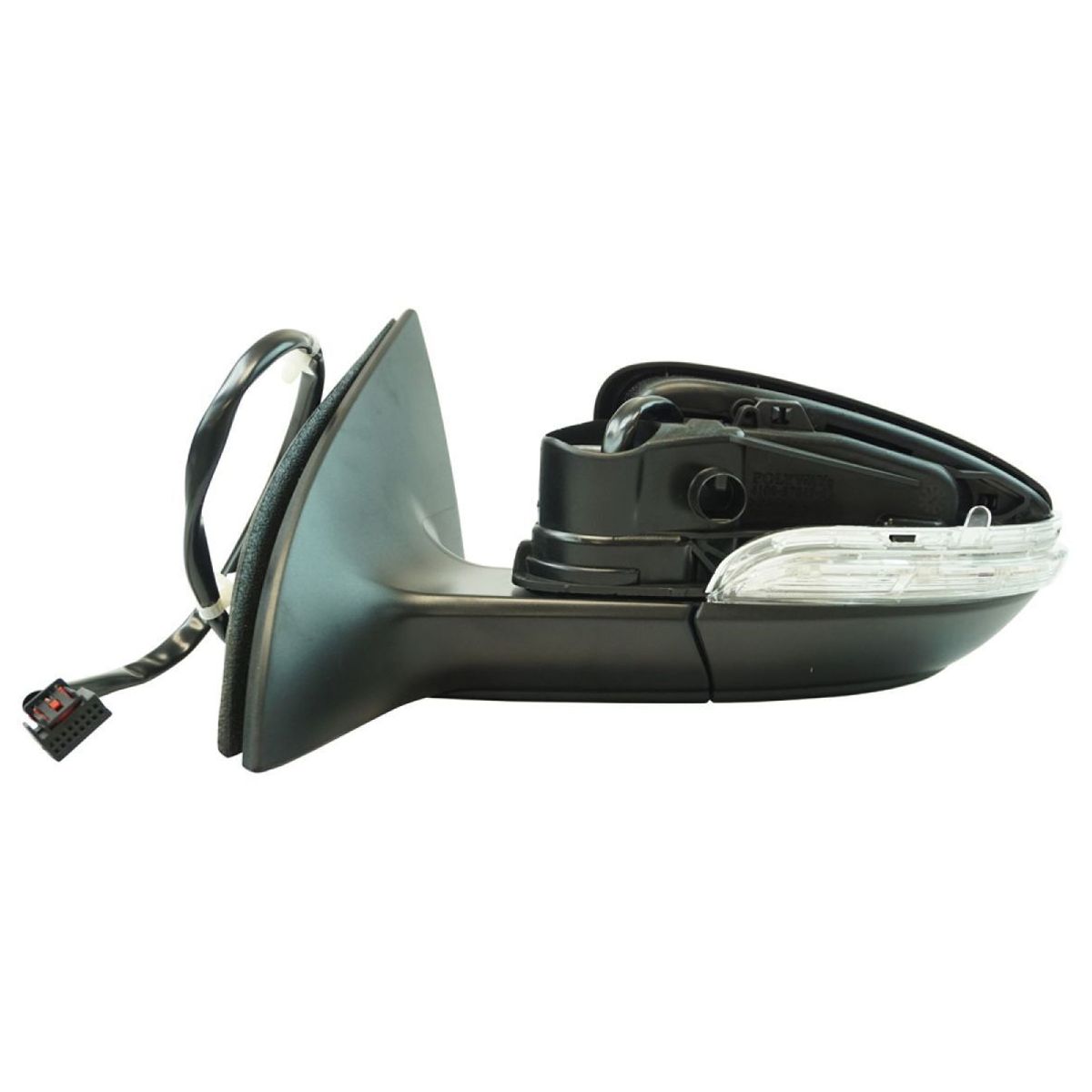 For CC Passat Exterior Power Mirror Heated Signal Puddle Light Black Smooth_voghion.com
