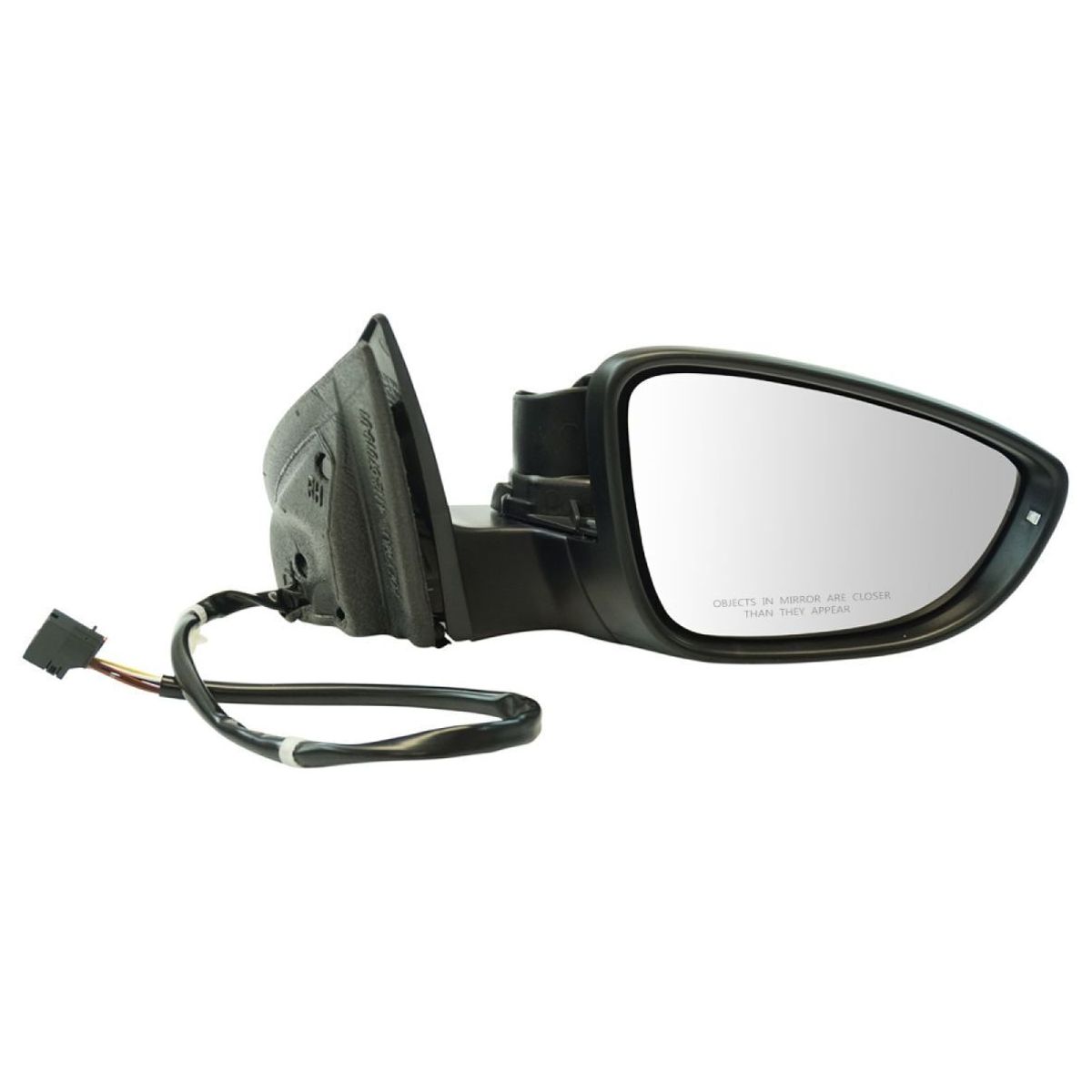 For CC Passat Exterior Power Mirror Heated Signal Puddle Light Black Smooth_voghion.com