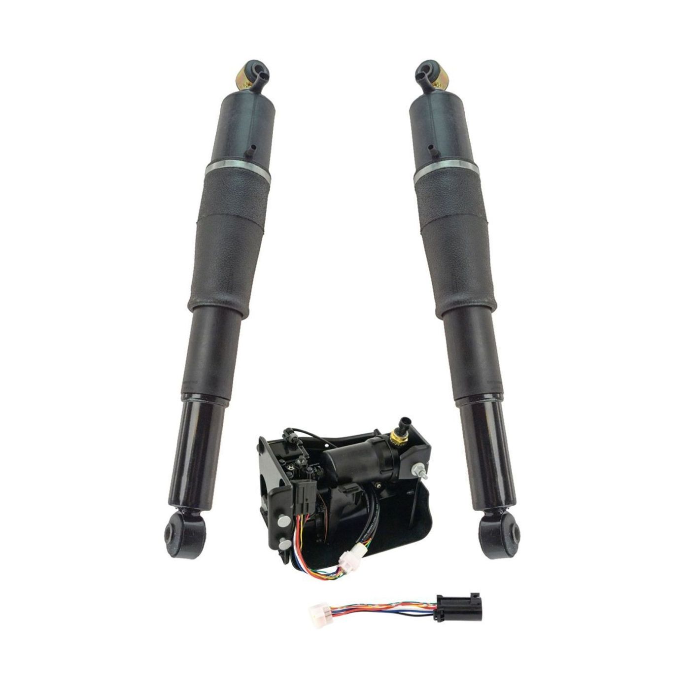 Rear Air Suspension Shock Absorber Compressor Pump Kit 3pc For Yukon Tahoe_voghion.com