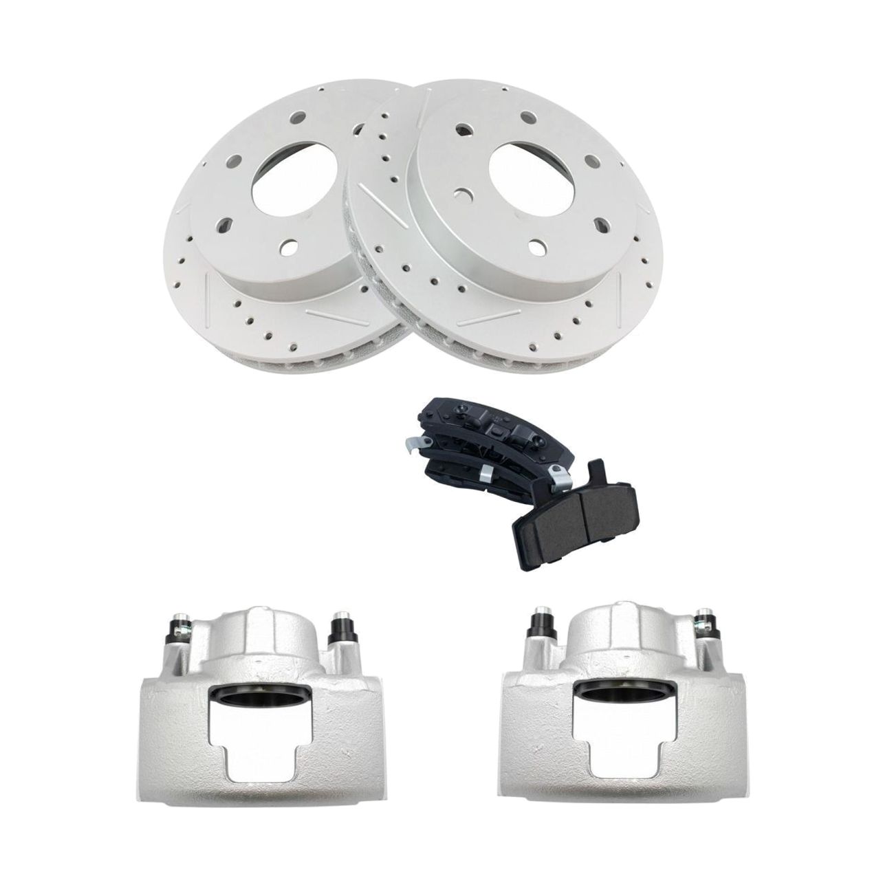 Front Ceramic Pads Performance Rotors & Calipers Kit For Chevy GMC Truck_voghion.com