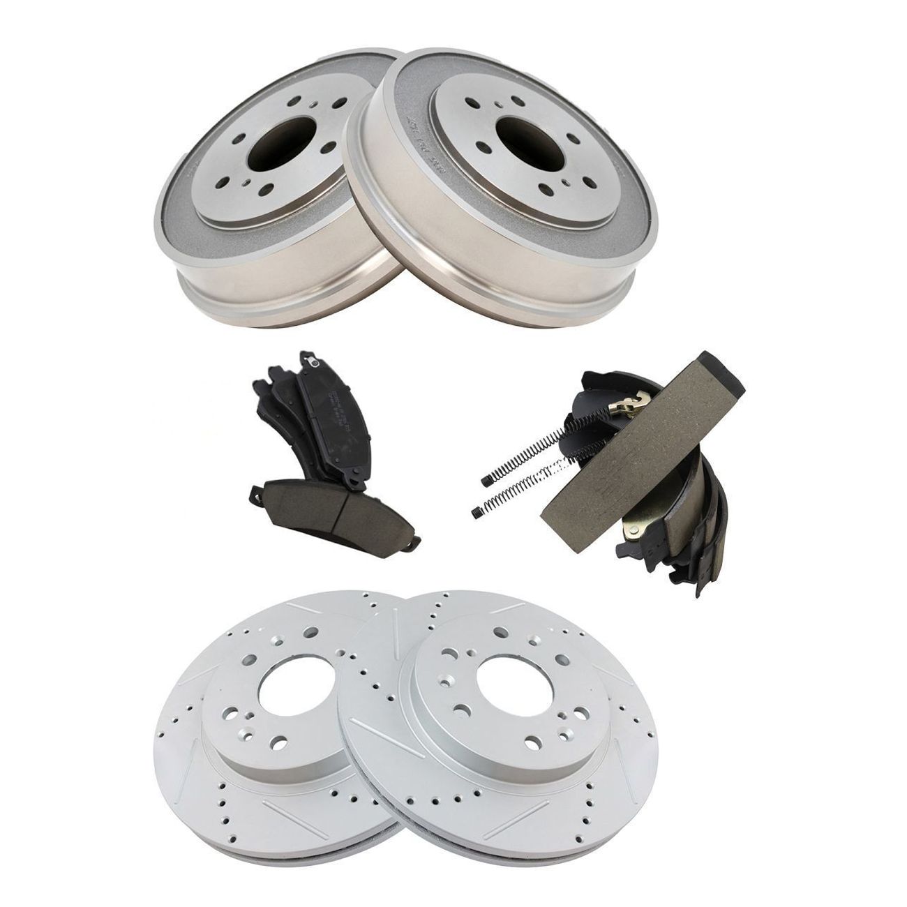 Brake Rotor, Ceramic Pad, Drum & Shoe Front & Rear Kit_voghion.com