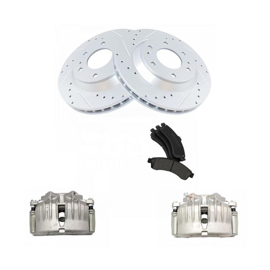 Front Ceramic Pads Performance Rotors & Calipers Kit For GM SUV_voghion.com