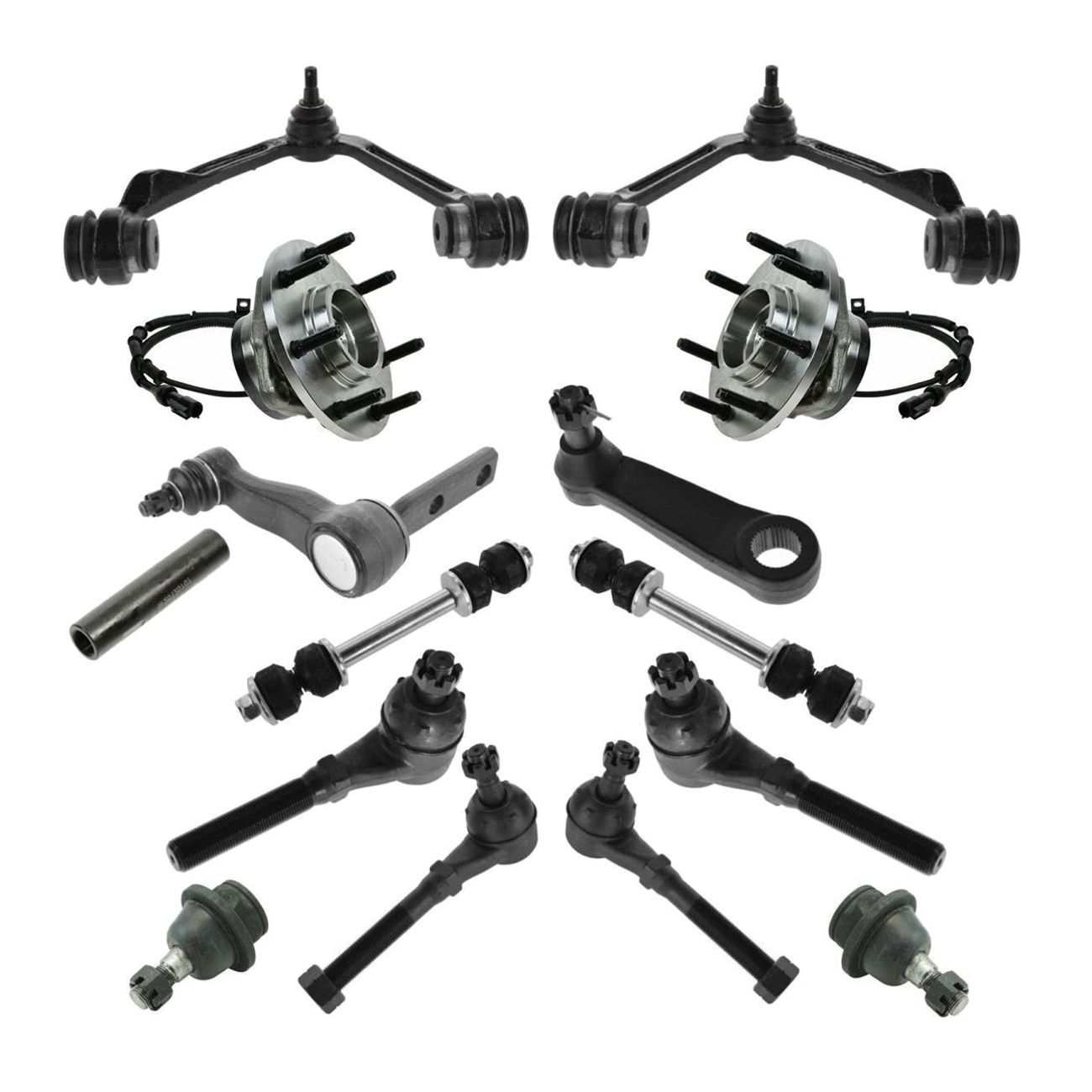 Front Control Arm Ball Joint Tie Rod Hub Bearing Suspension Steering Kit 16pc_voghion.com