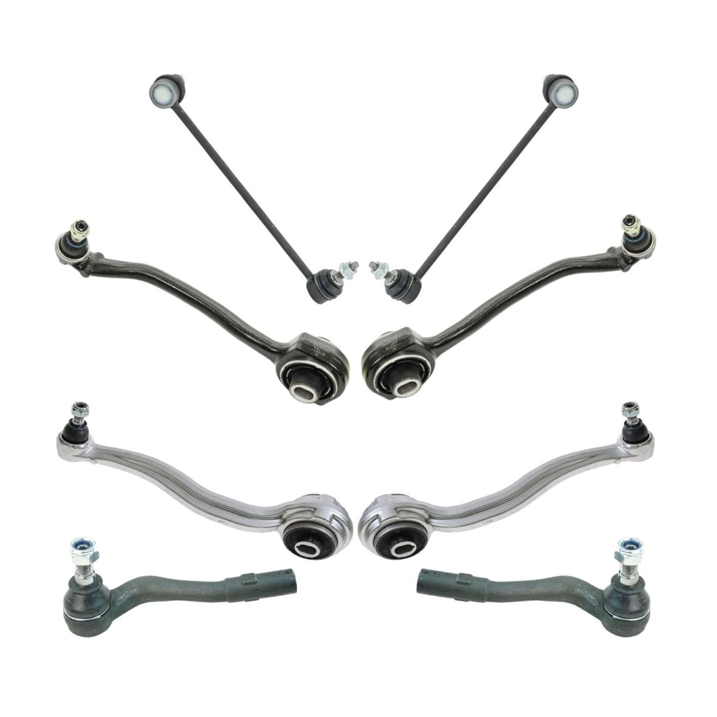 Front Control Sway Bar Tie Rod End Steering Suspension Kit Set 8pc_voghion.com