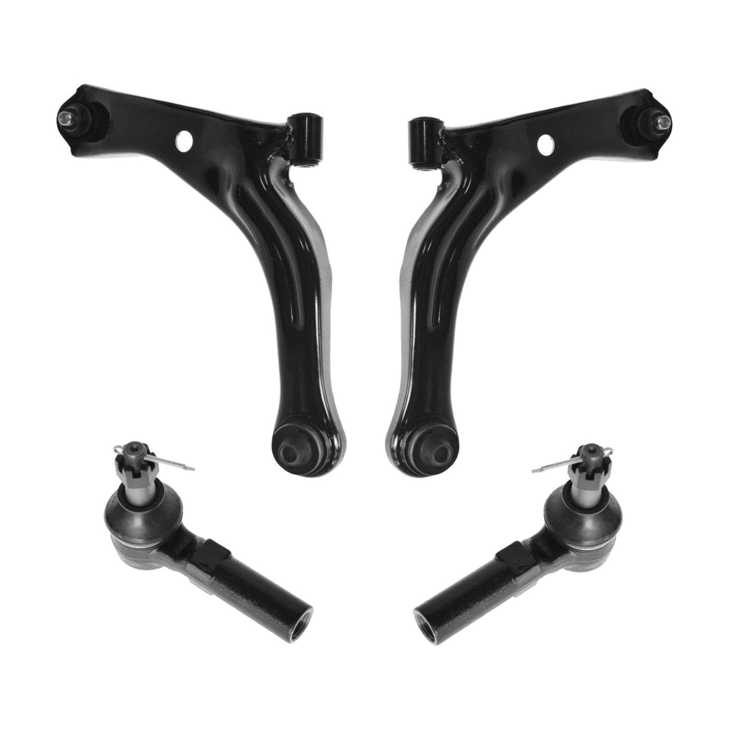 4pc Steering Suspension Kit Lower Control Arm Assemblies Outer Tie Rods_voghion.com