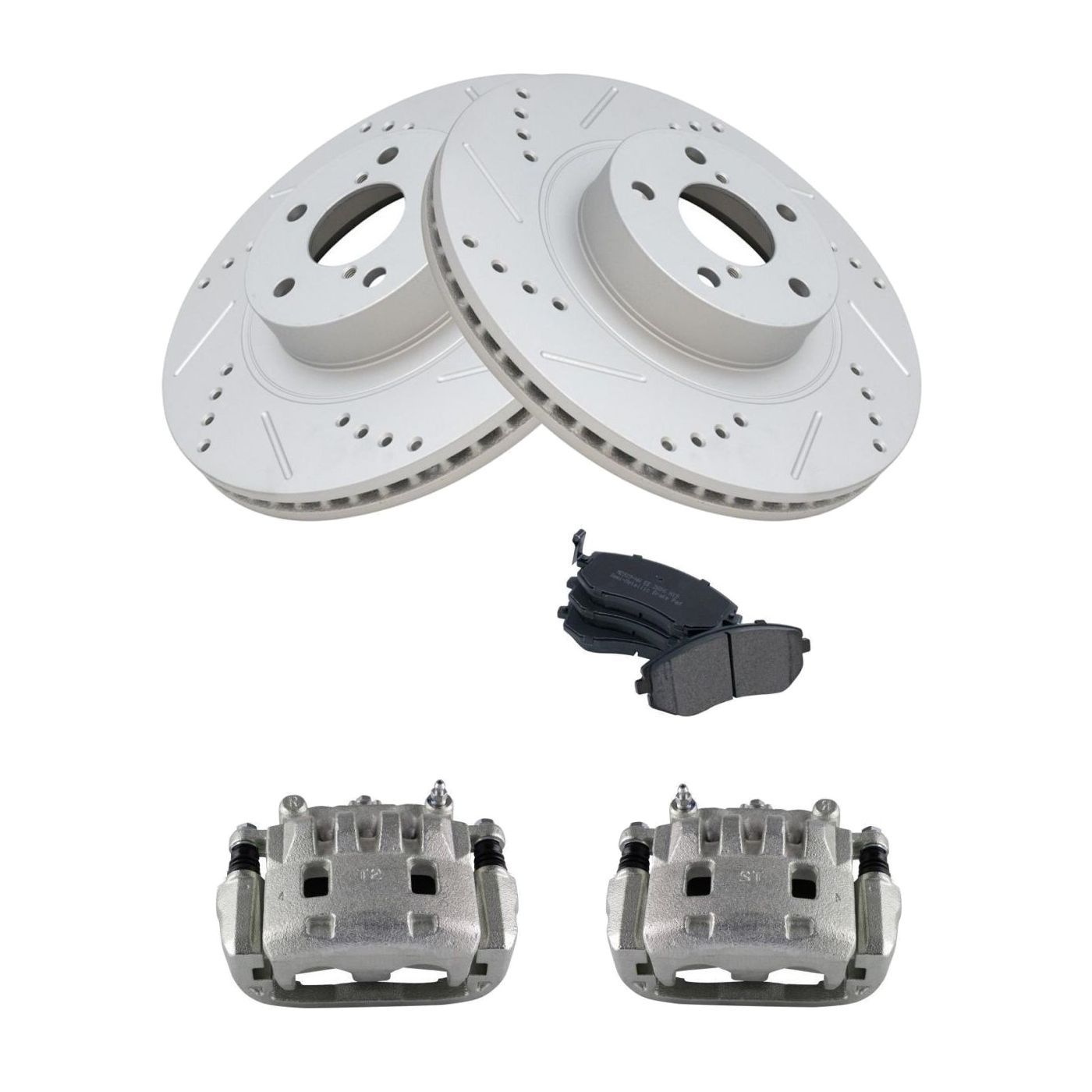 Front Brake Caliper Pad And Drilled Rotor Kit For Subaru Forester_voghion.com