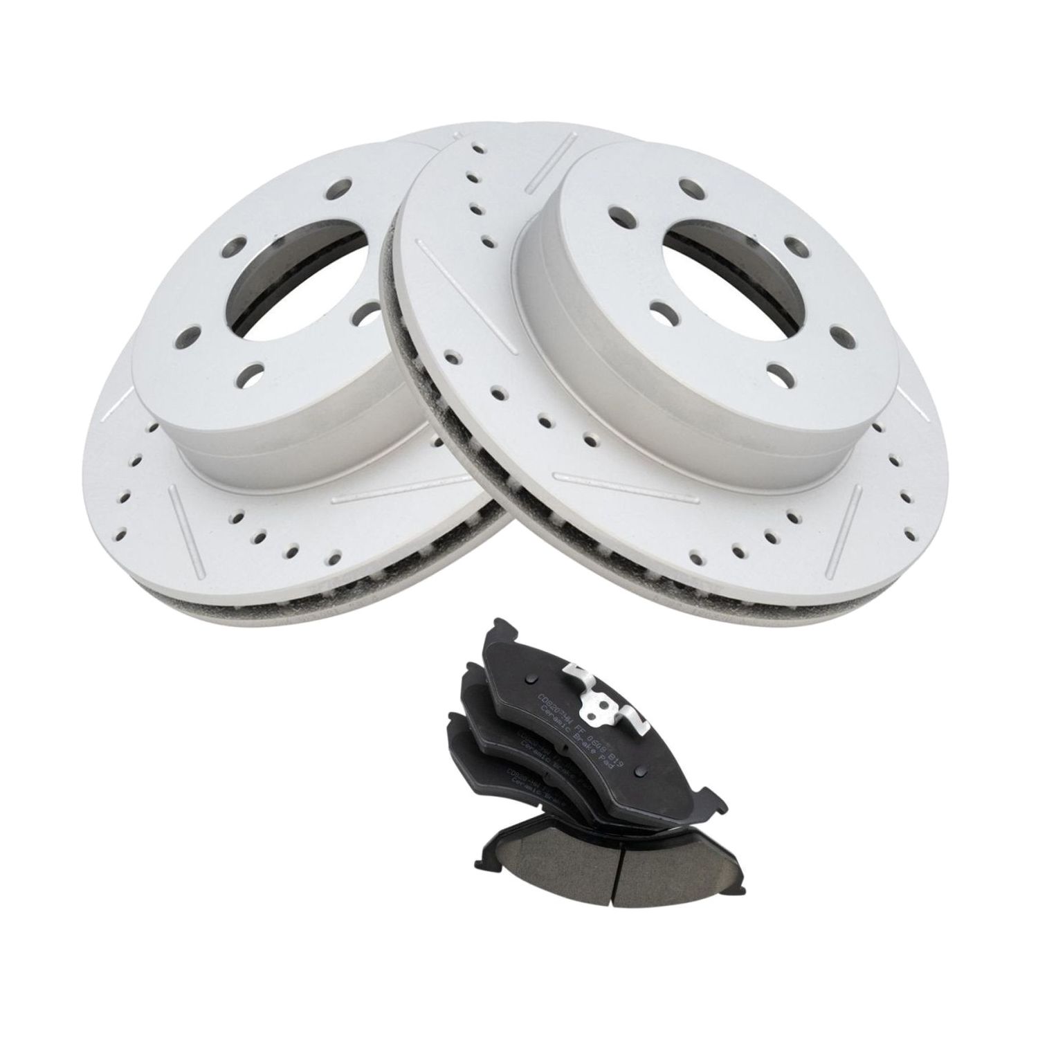 For 00-02 Durango SLT Plus Drilled Slotted Rotor Brake Pad Ceramic Front Set_voghion.com