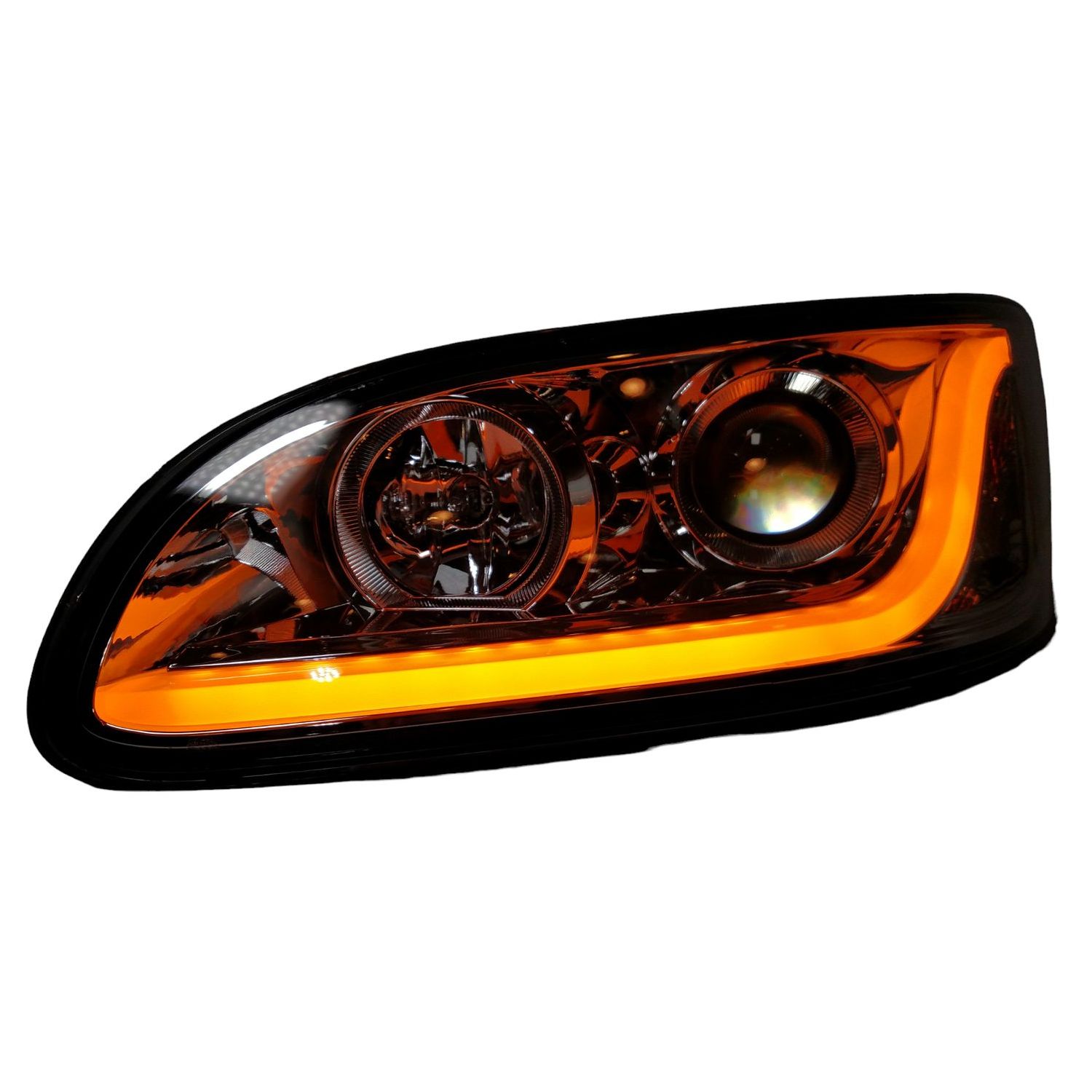 Pair Chrome Projection Headlights Dual Function Led Light Bar For 330 386/387_voghion.com