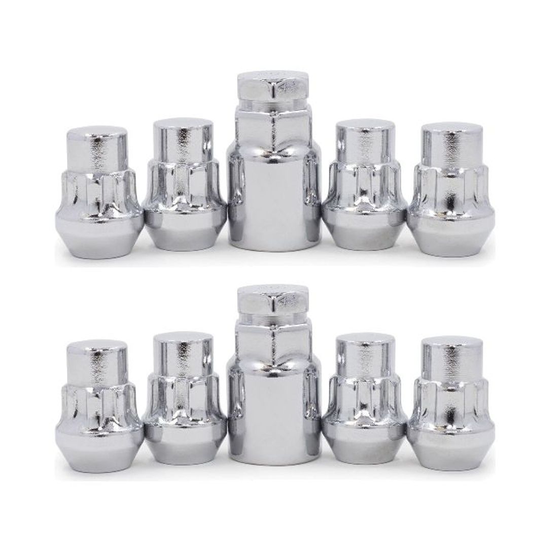 2 Sets Of - Locking Lug Nuts Wheel Locks Closed End Bulge Acorn Cone Seat Chrome_voghion.com