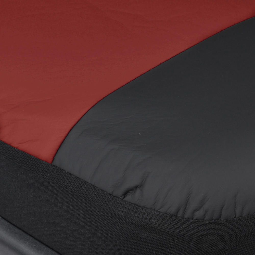 Black/ Dark Red Synth Leather Auto Seat Covers Padded Synth Material For Car SUV_voghion.com