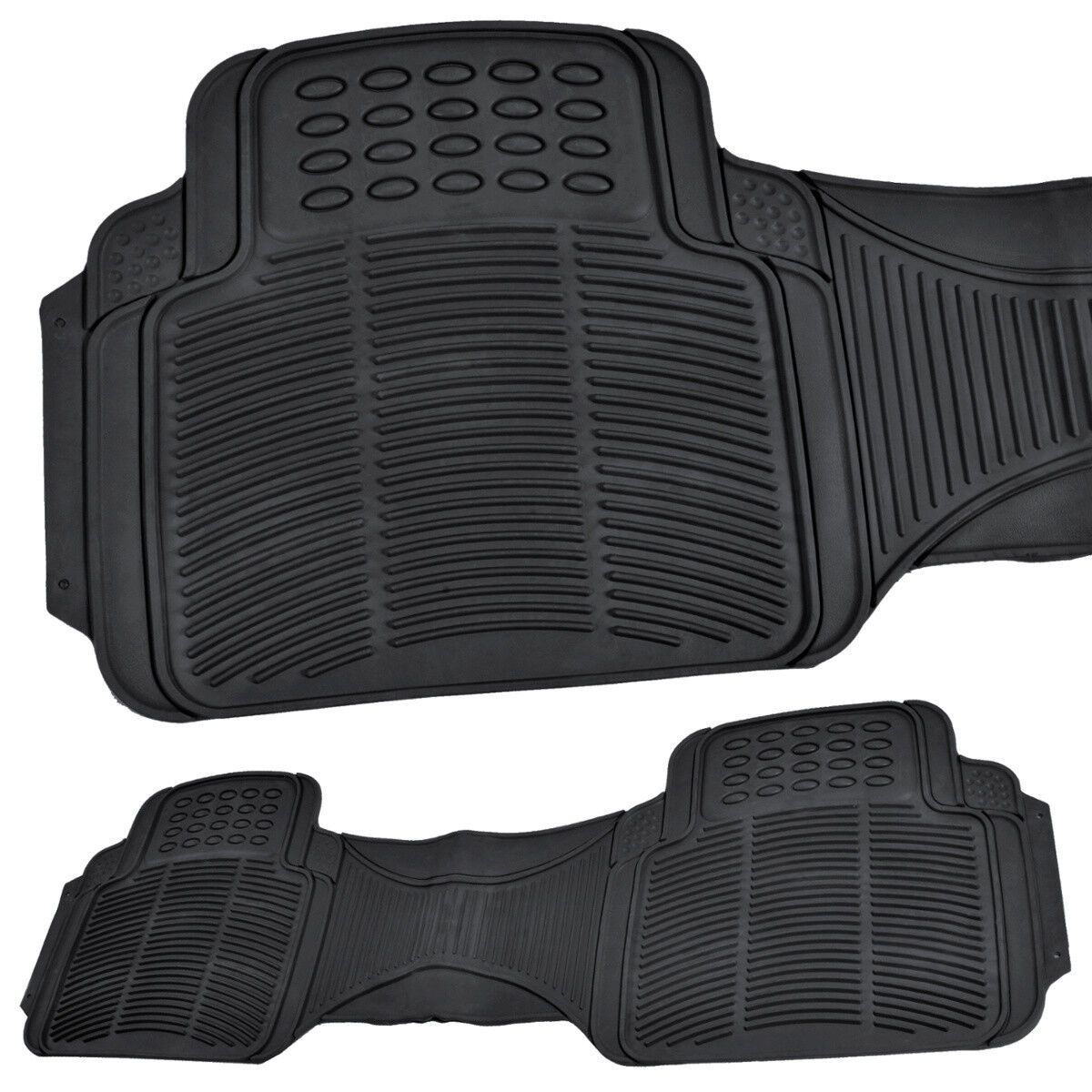 Heavy Duty Rubber Car Floor Mats 3 Row Coverage For 2012-2015 Journey AVP Black_voghion.com