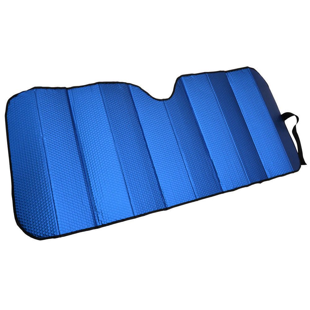 Reflective Blue Foil Car Sun Shade Standard Reversible Folding Windshield Cover_voghion.com