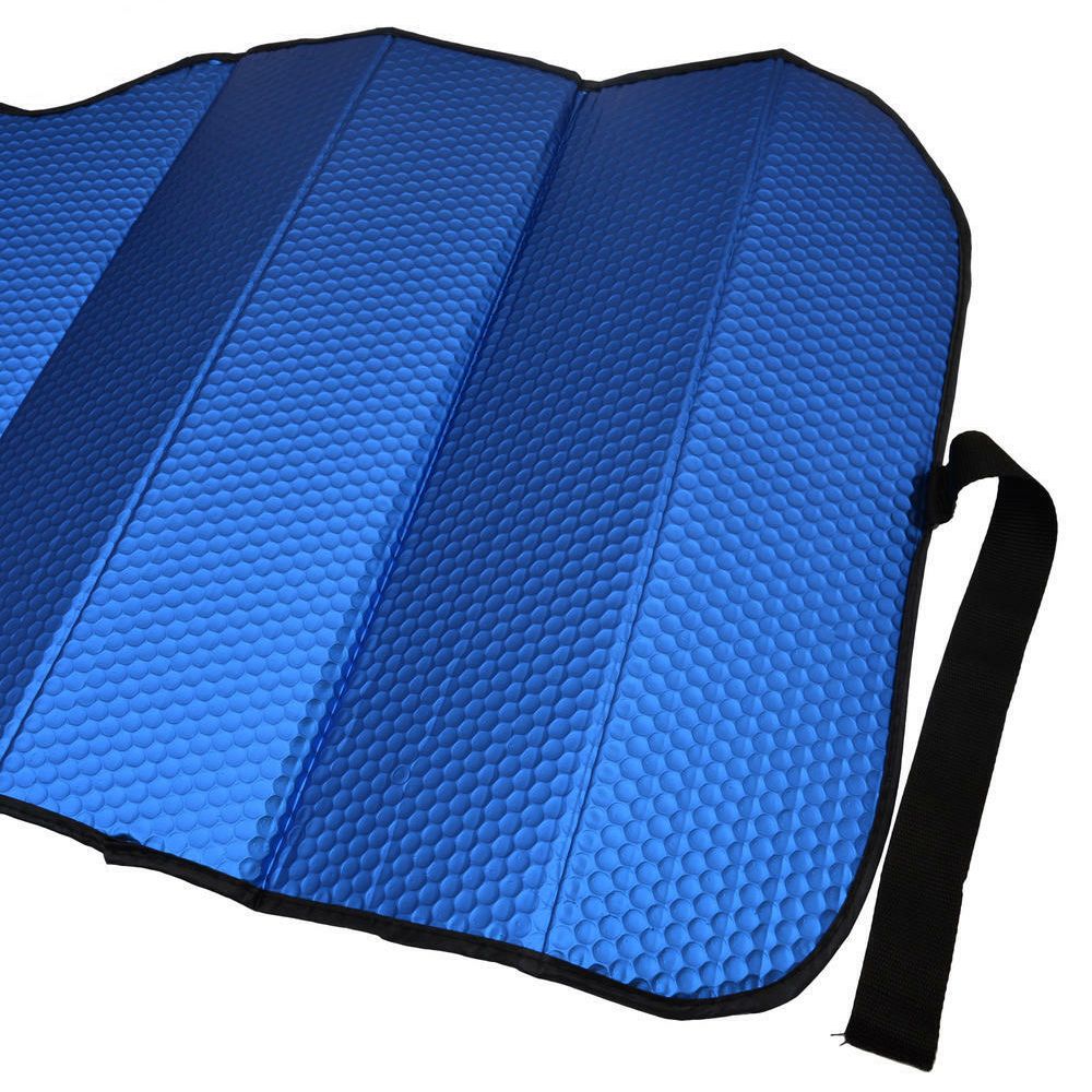 Reflective Blue Foil Car Sun Shade Standard Reversible Folding Windshield Cover_voghion.com