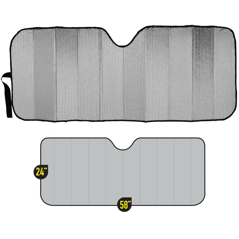 Reflective Blue Foil Car Sun Shade Standard Reversible Folding Windshield Cover_voghion.com