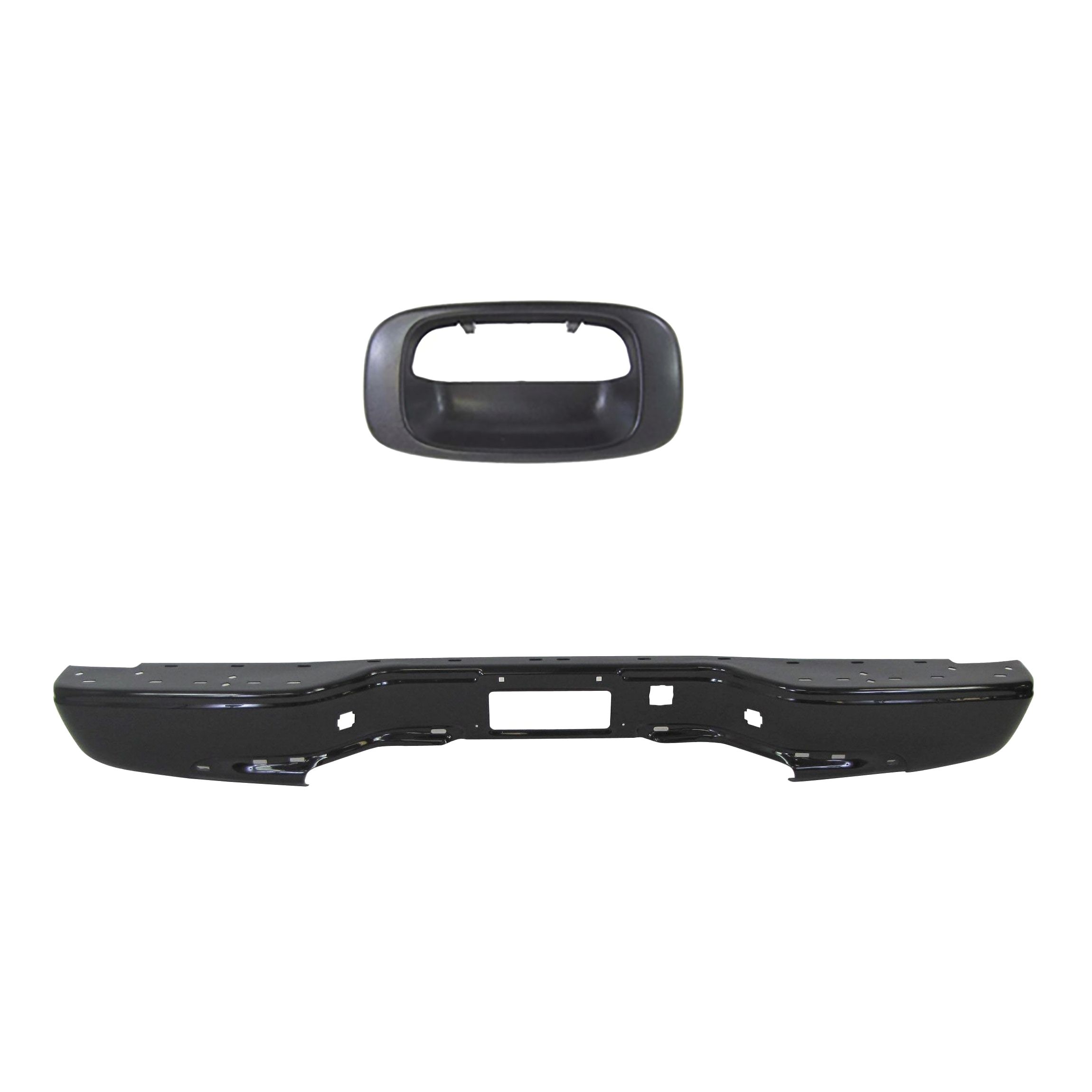 Painted Black Rear Bumper Bar Tailgate Handle Bezel For Sierra 3500 Fleetside_voghion.com