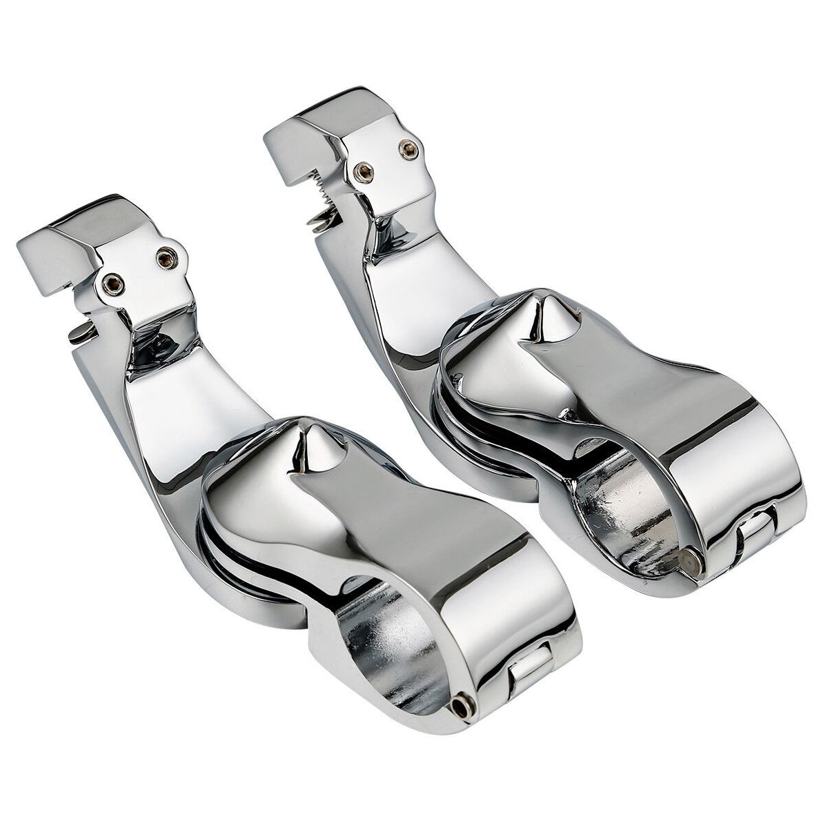 For 14-21 CVO 1 1/4" Chrome Adjustable Highway Short Angled Foot Pegs Mount Kit_voghion.com