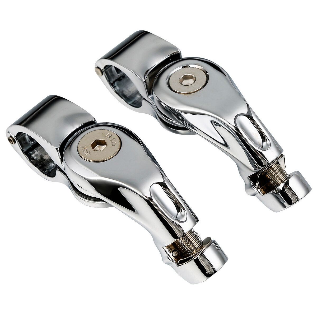 For 14-21 CVO 1 1/4" Chrome Adjustable Highway Short Angled Foot Pegs Mount Kit_voghion.com
