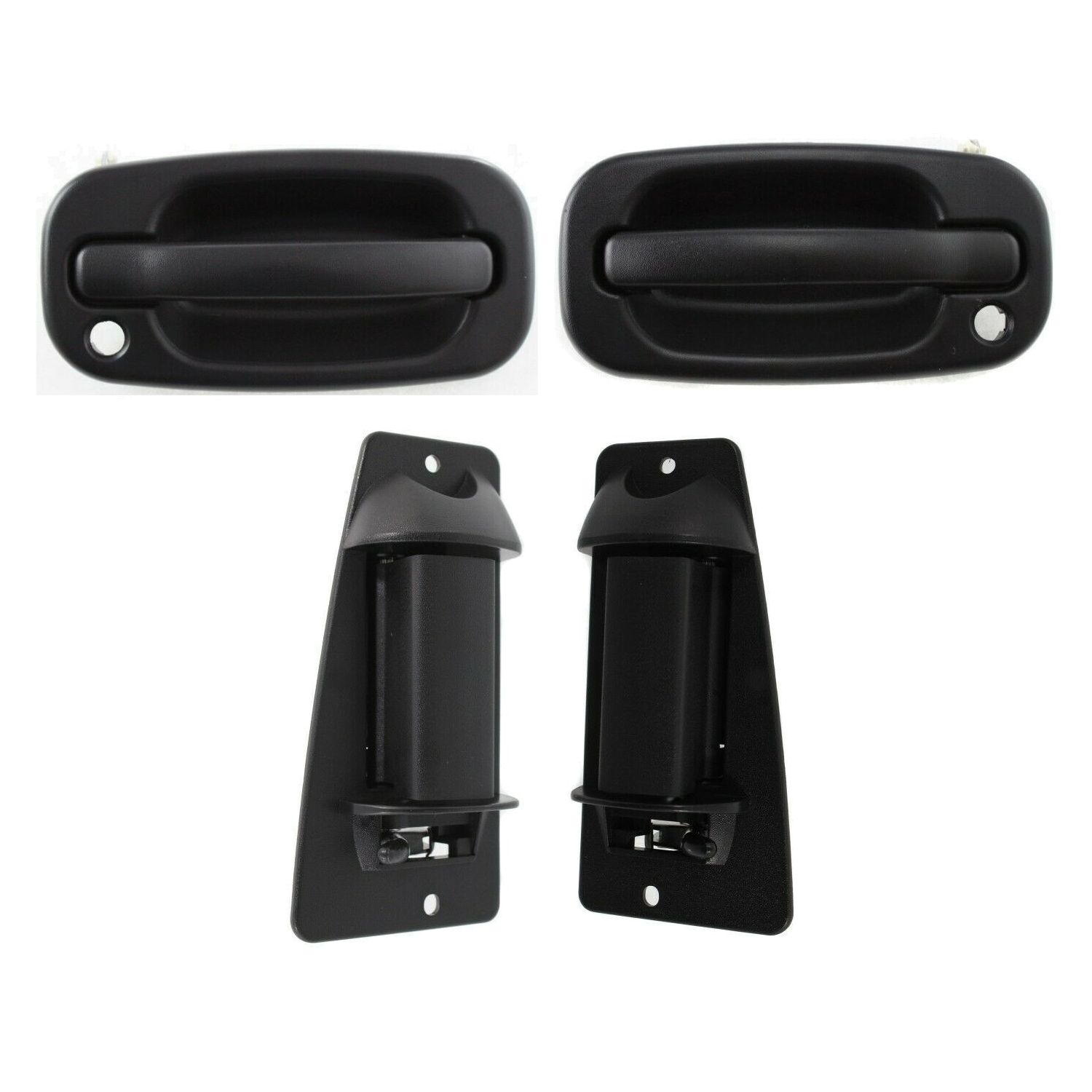 Door Handle Set For Sierra Silverado With Front Keyhole Black 4Pc_voghion.com