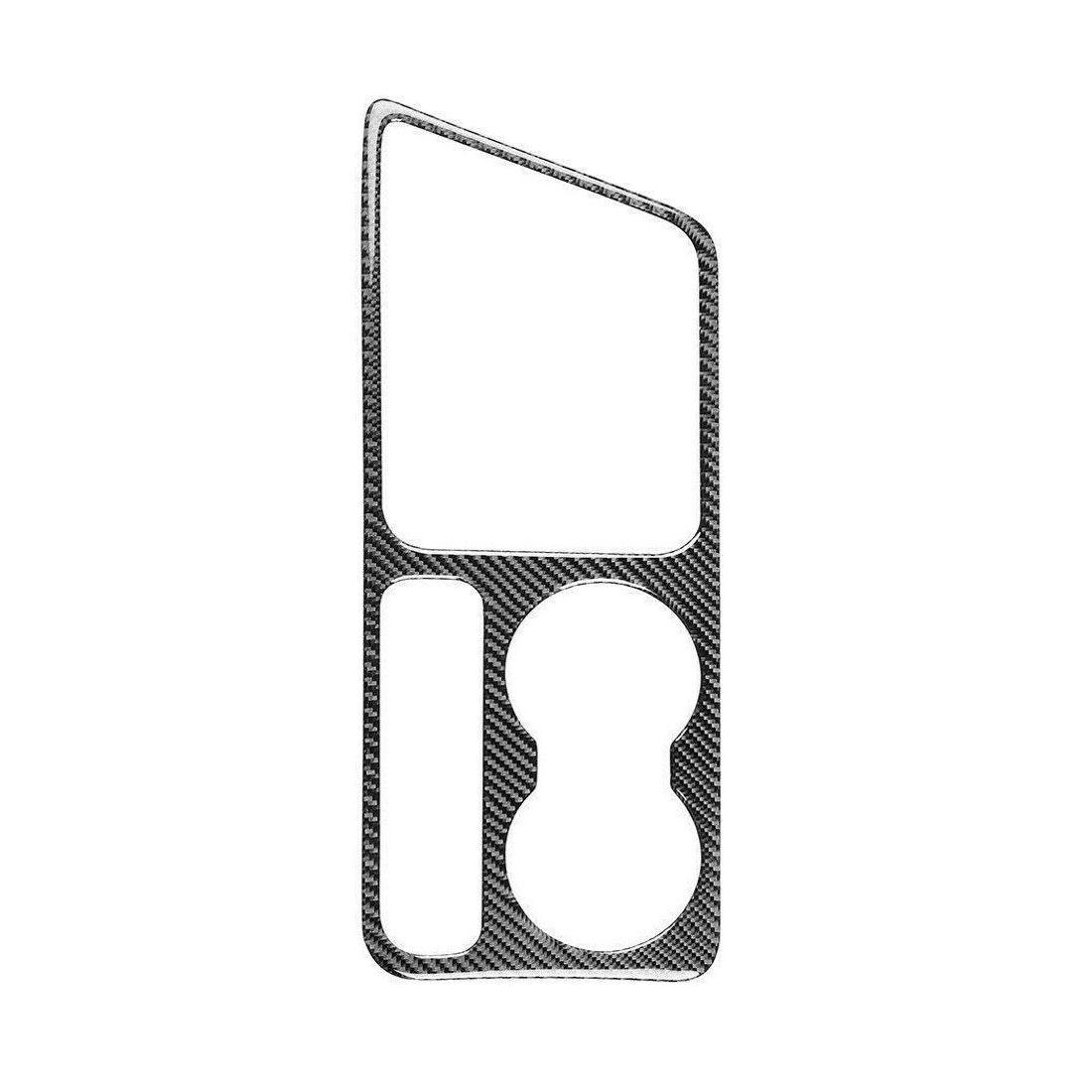 Gear Shift Cup Holder Cover Trim Frame Carbon Fiber_voghion.com