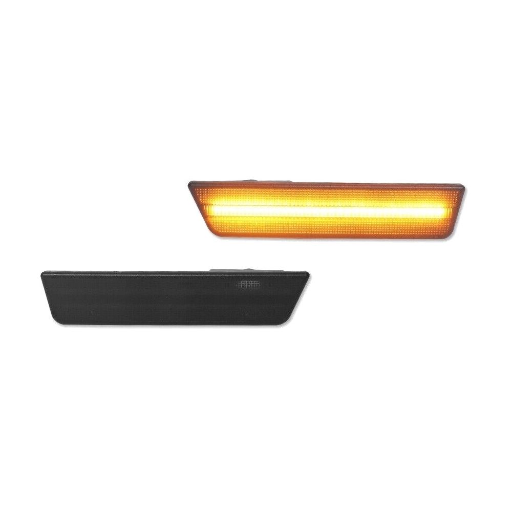 2x Smoked Lens Front Side Marker Amber LED Lights_voghion.com
