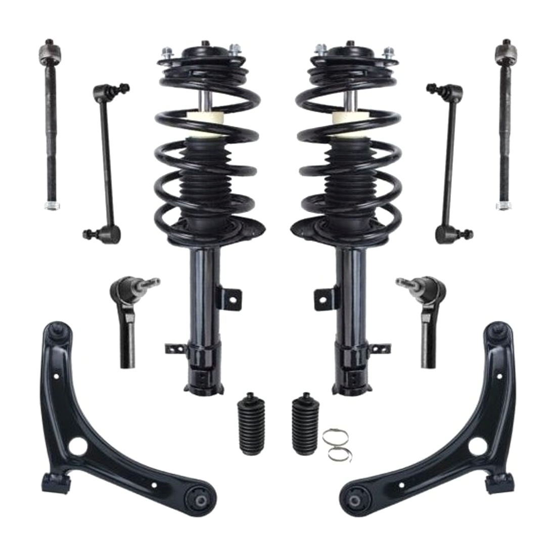12pc Front Strut Lower Control Arm Sway Bar Tie Rod For 2009-2012 Dodge Caliber_voghion.com