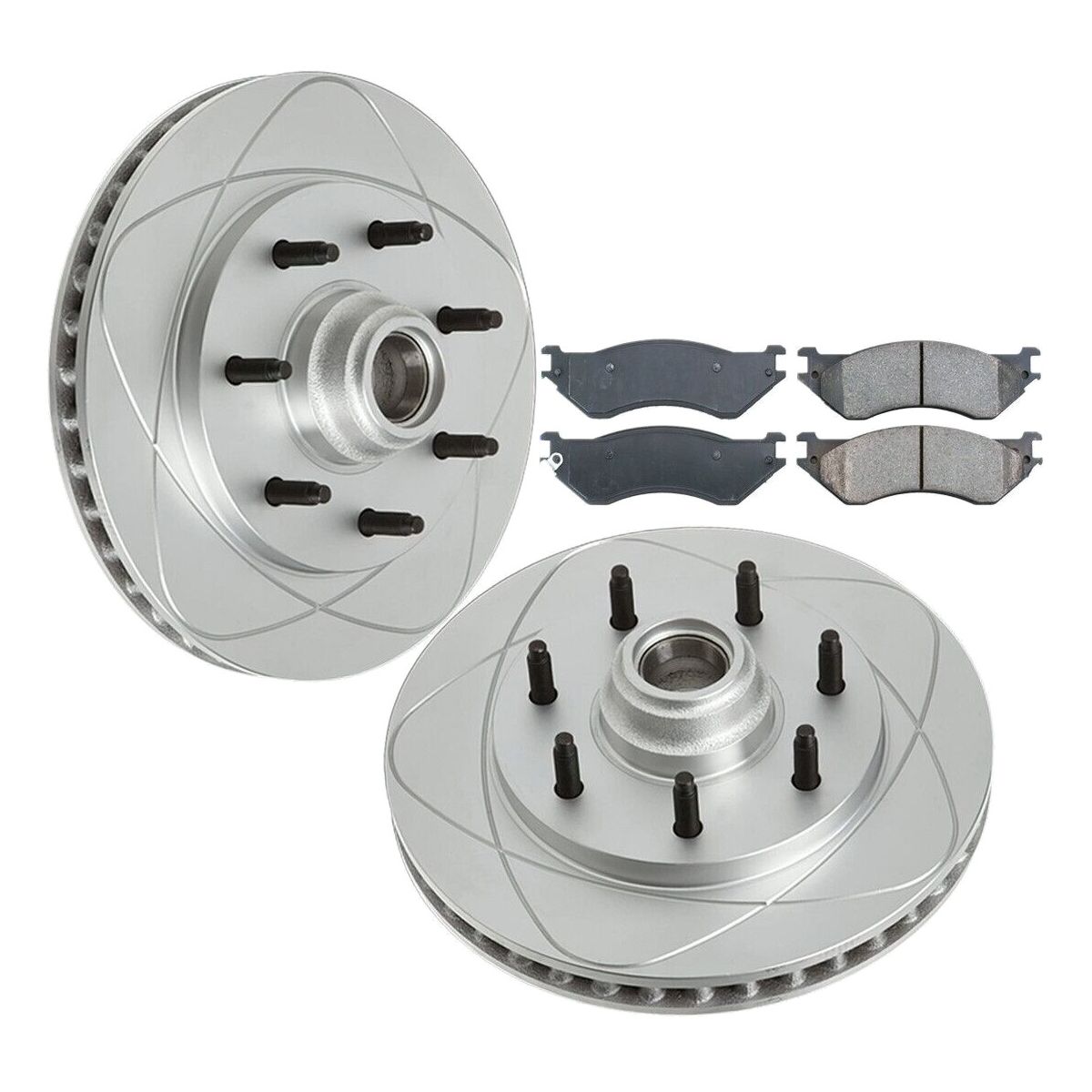 Front Slotted Disc Brake Rotors & Pads_voghion.com