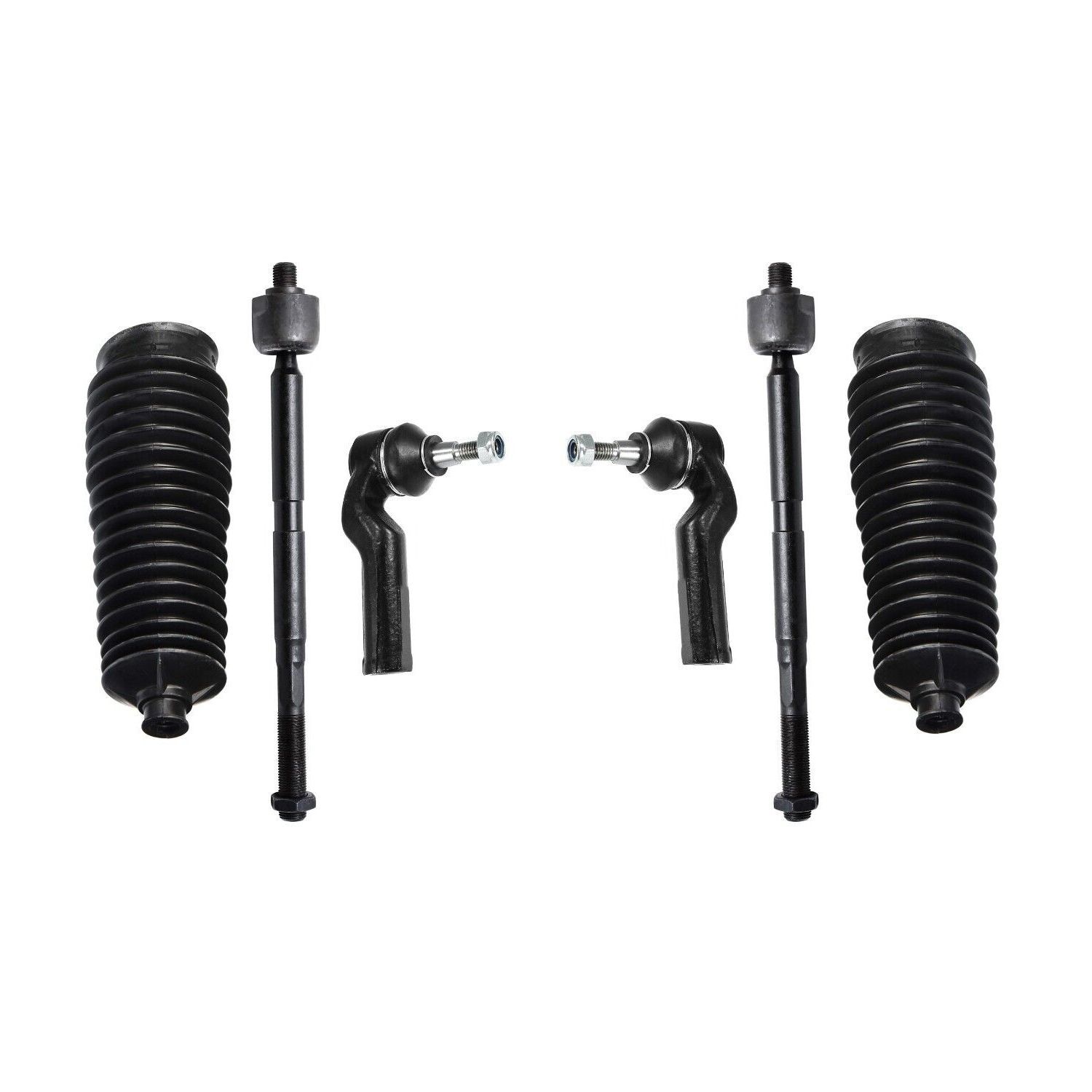 6pc Inner And Outer Tie Rod Ends Bellow Boots Kit_voghion.com