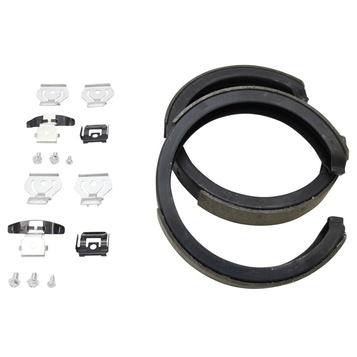 Rear Ceramic Brake Pad Coated Rotor Parking Shoe & Backing Plates Kit For GM_voghion.com