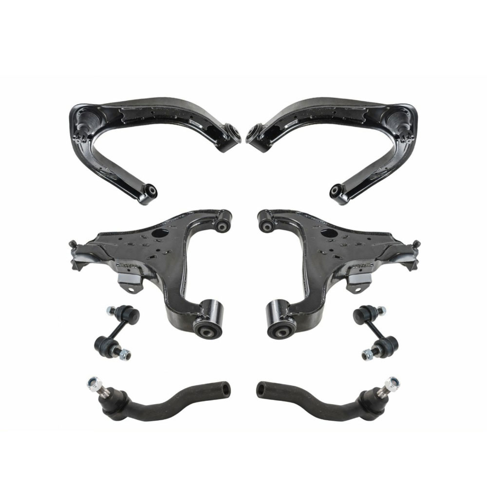 Upper Lower Control Arm Tie Rod Sway Bar Link Steering Suspension Kit 8pc_voghion.com