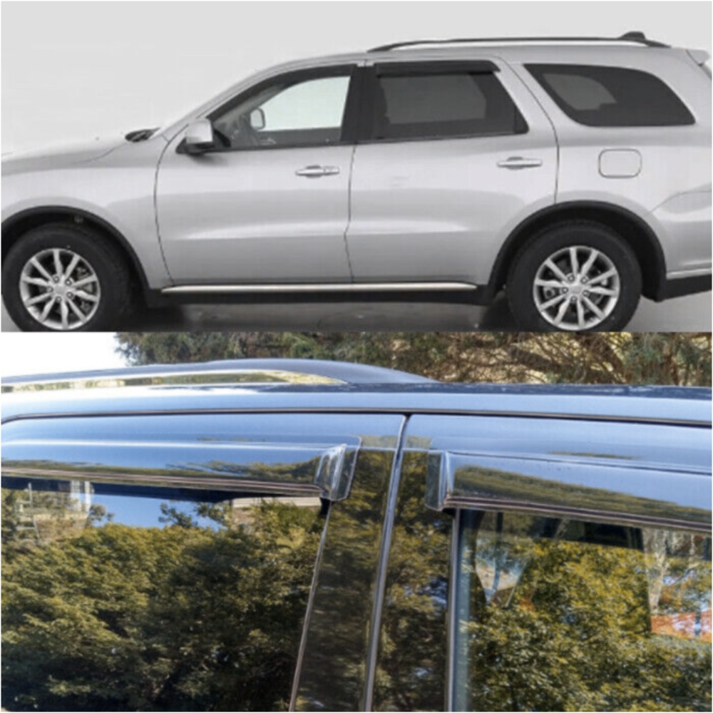 For 2011-2020 Durango Window Visors Sun Vent Rain Guard Shade Smoked_voghion.com