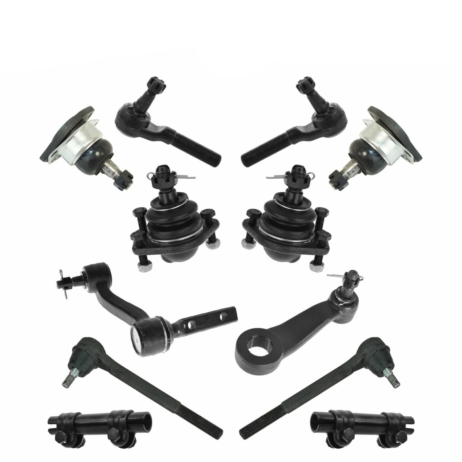 Ball Joint Tie Rod Adjuster Idler Pitman Arm Steering Suspension Kit Set 12pc_voghion.com