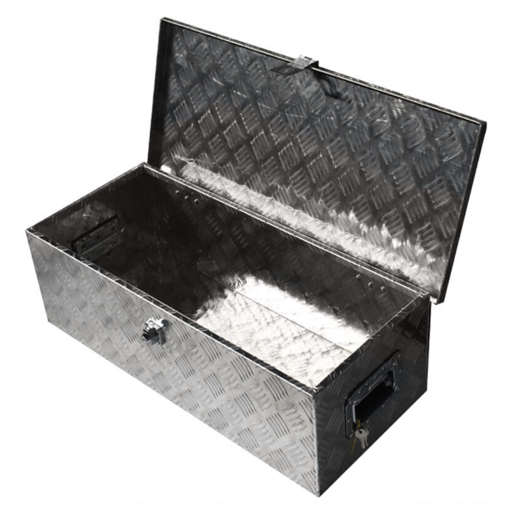 30" X 13" X 9.8" Cuboid Aluminum Diamond Plate Tool Box For Truck Flatbed RV_voghion.com
