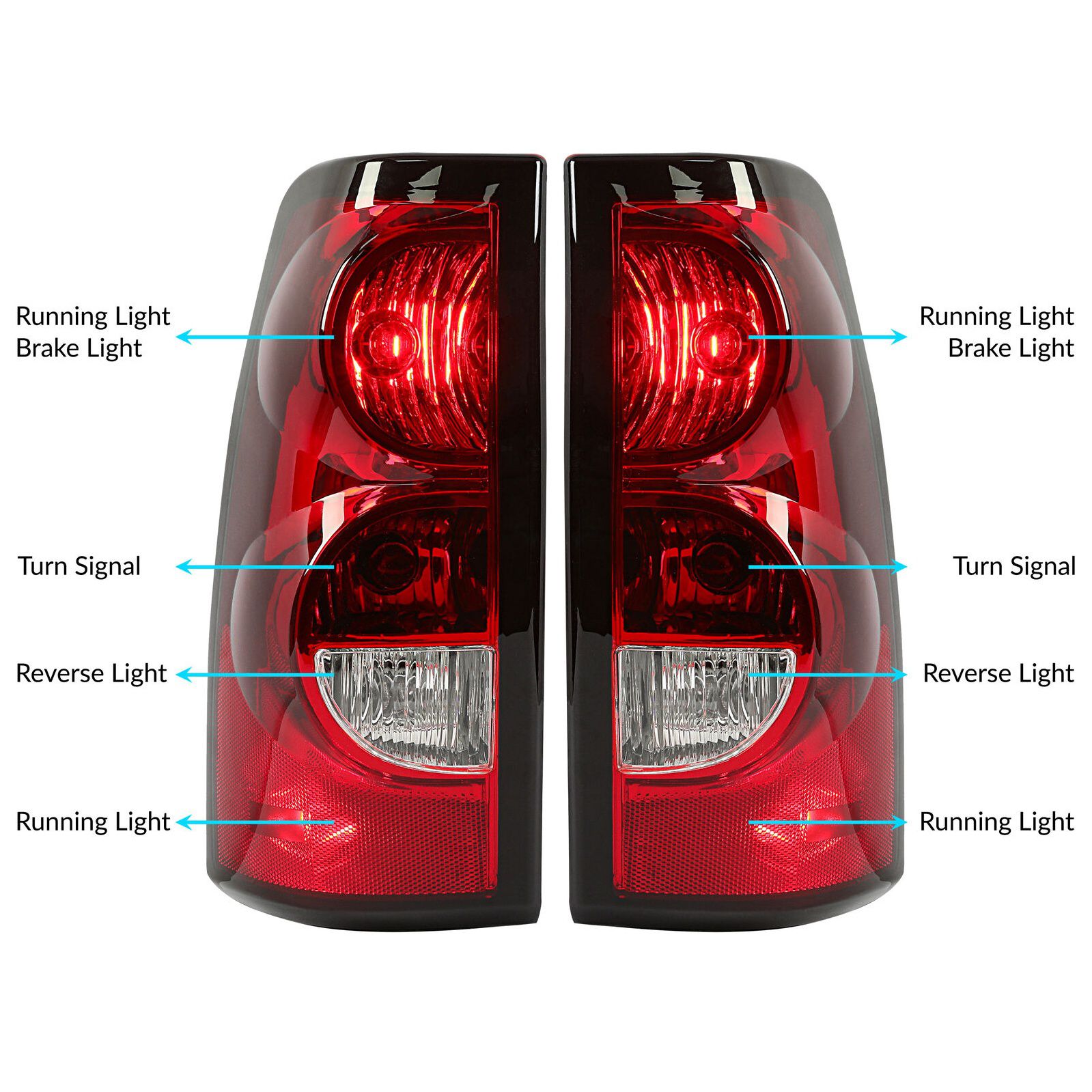 Rear Tail Lights Set For Classic Silverado W/Bulb_voghion.com