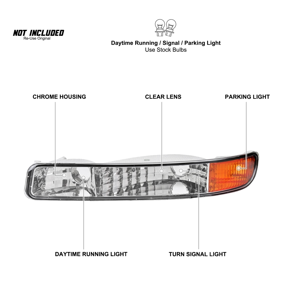 Bumper Signal Lights Clear Parking_voghion.com