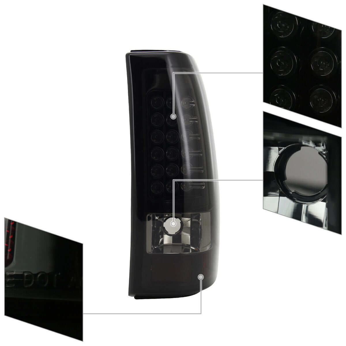 Black/Smoke Tail Lights LED Brake Lamp_voghion.com