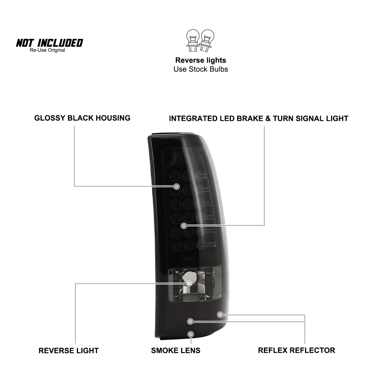 Black/Smoke Tail Lights LED Brake Lamp_voghion.com