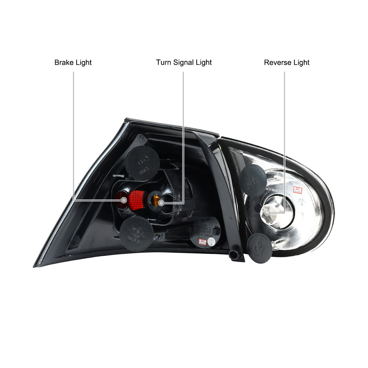 Black Tail Lights MK5 Brake Lamps Left+Right_voghion.com