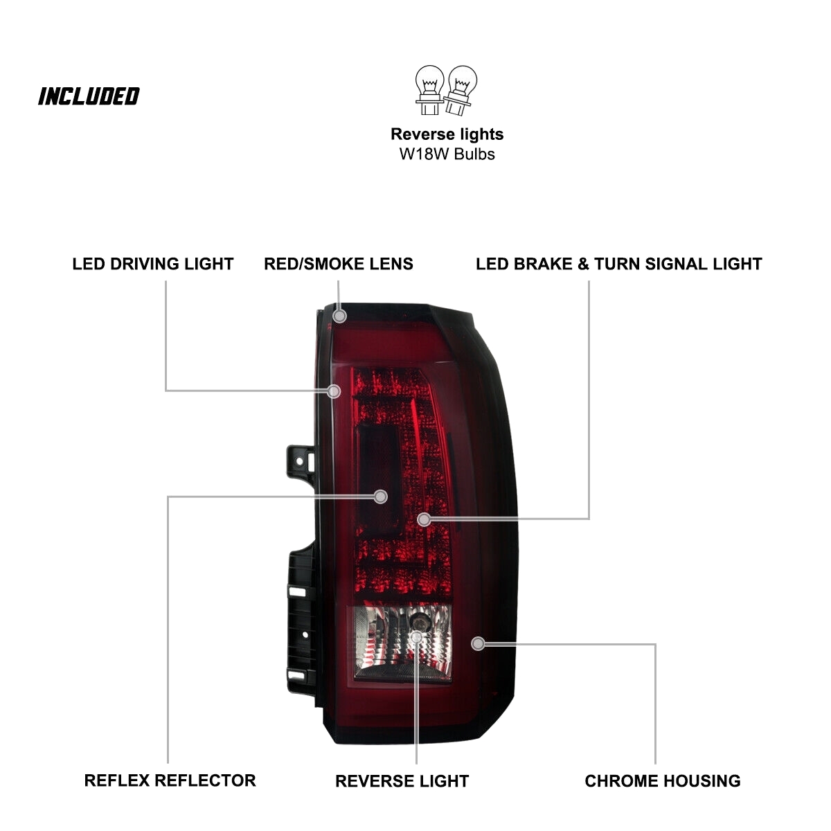 Red/Smoke Tail Lights LED Brake Lamps_voghion.com